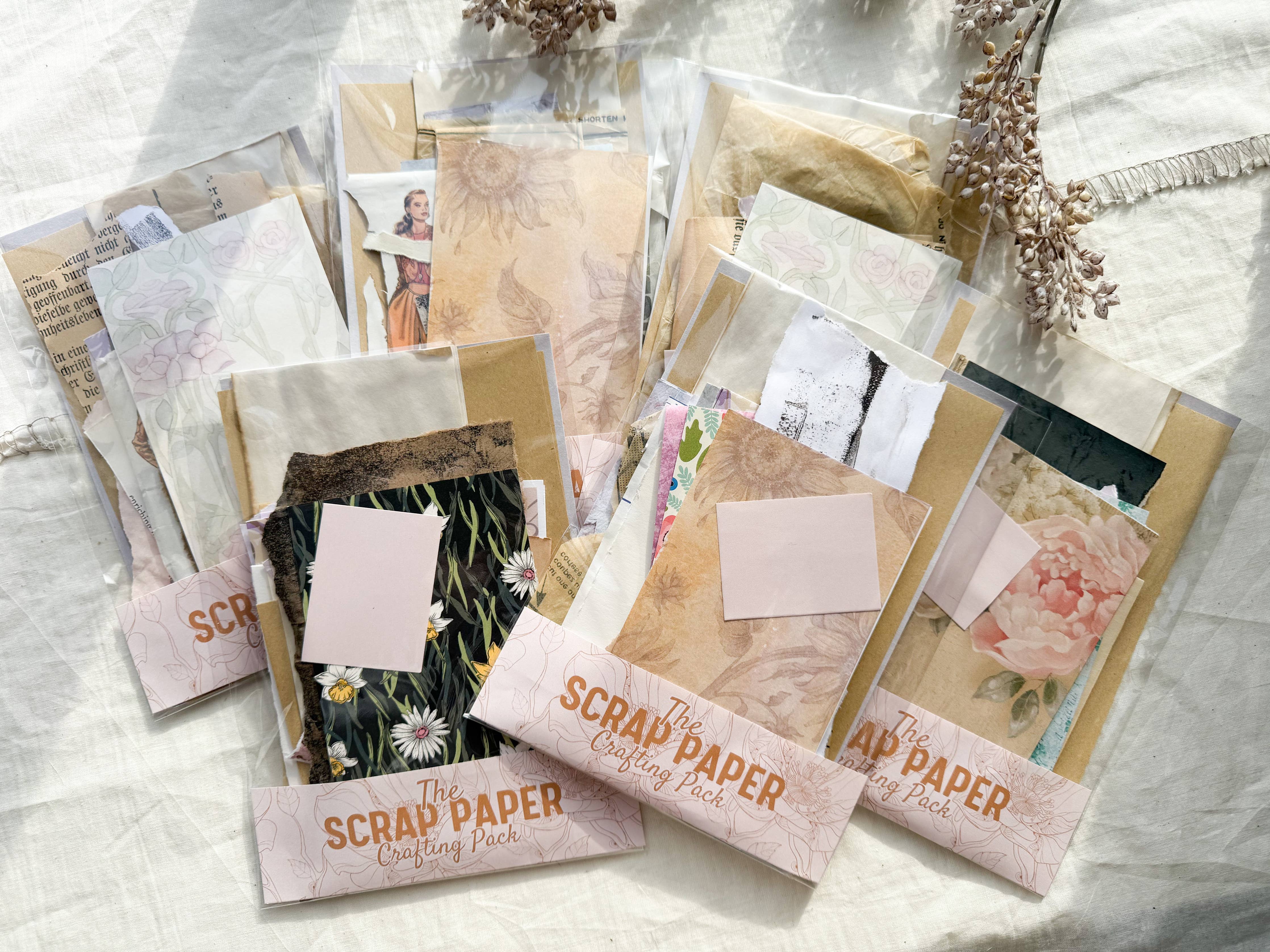 Vintage Scrap Paper Crafting Kit | Junk Journal & Collage Supplies | Eco-Friendly A House of Books