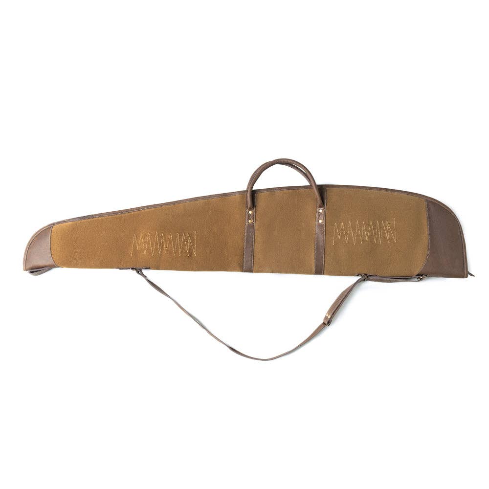 Long Range Cotton & Leather Rifle Case | Western Gun Case | Antique Olive Myra Bag