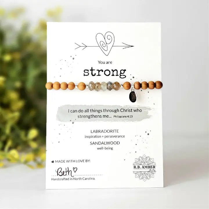 RB Amber Sandalwood Jewelry You are Strong Anthro Apothecary