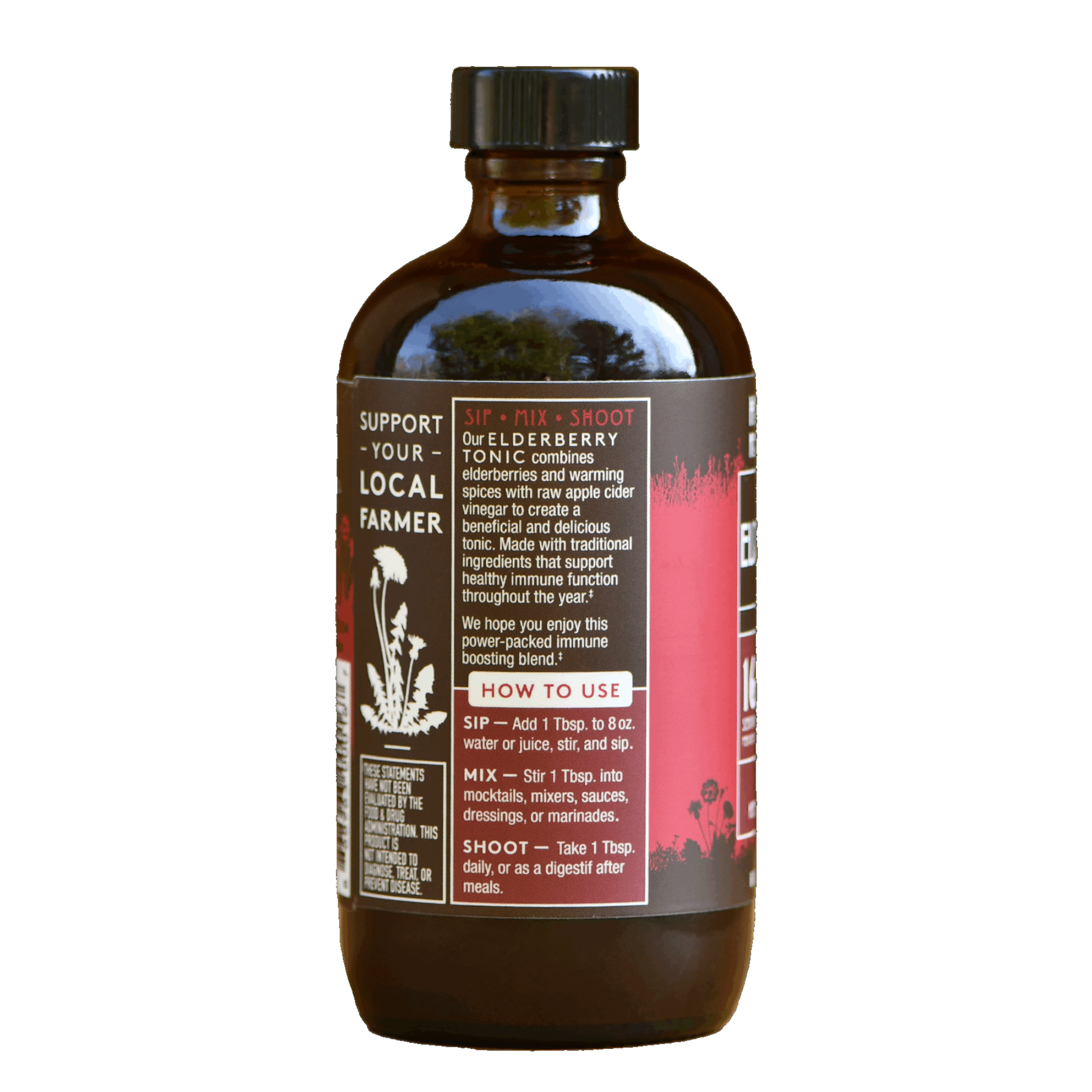 Elderberry Tonic: Raw ACV w/Mother, Immune Support