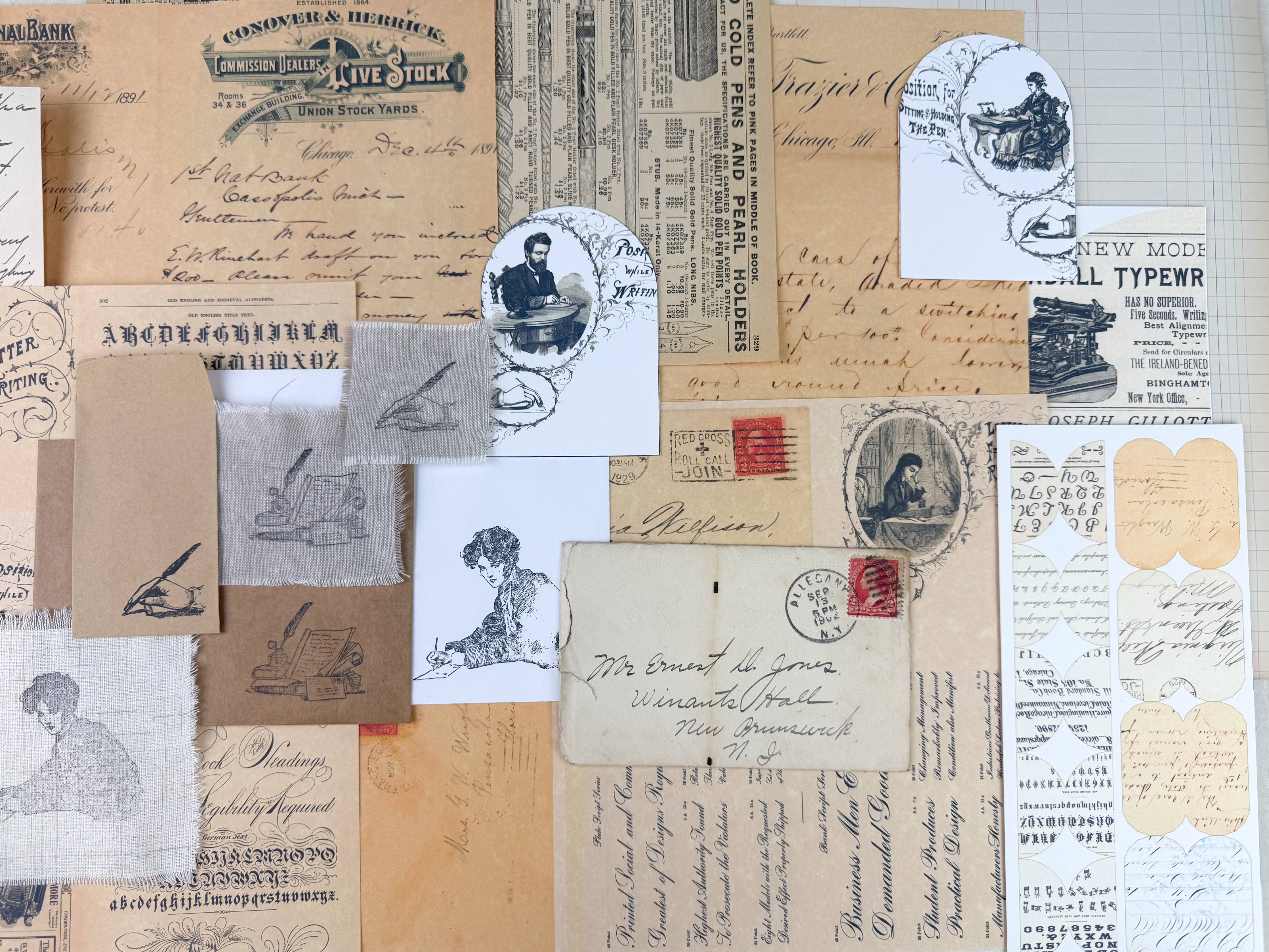 Writing Ephemera Kit | Junk Journal Supplies | Vintage Letters & Paper Craft A House of Books
