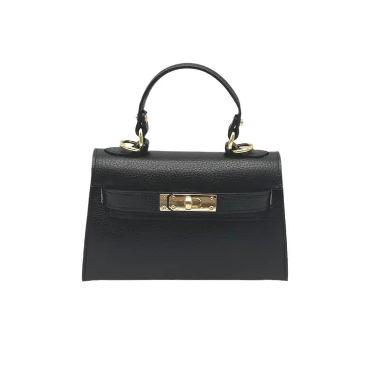 Italian Leather handbag mini Black Anthro Apothecary
