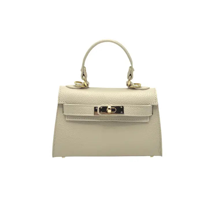 Italian Leather handbag mini Beige Anthro Apothecary