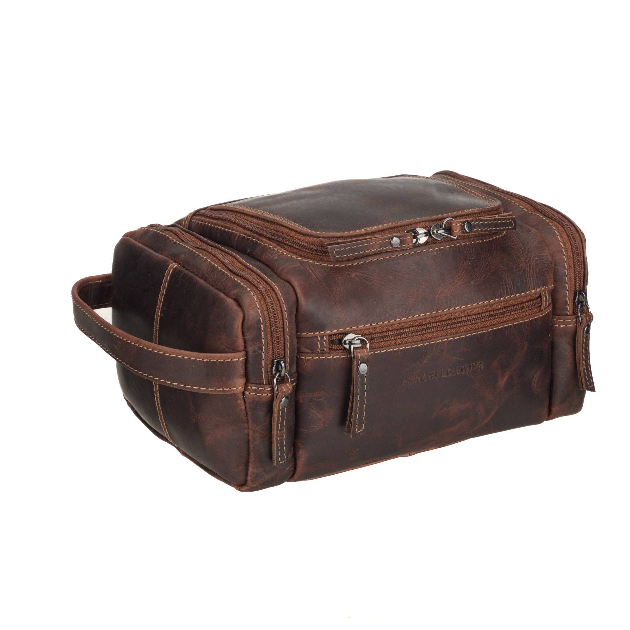 Winston Full-Grain Leather Toiletry Bag | Large Dopp Kit for Men Minori Leather