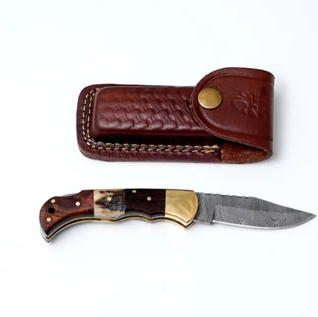 Damascus Steel Pocket Knives – Titan International | Genuine Craft