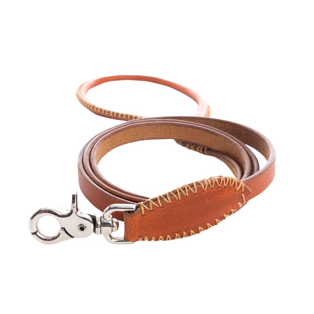 Leather Dog Leash | Heavy-Duty 60" Hunting Dog Leash | Caramel Myra Bag