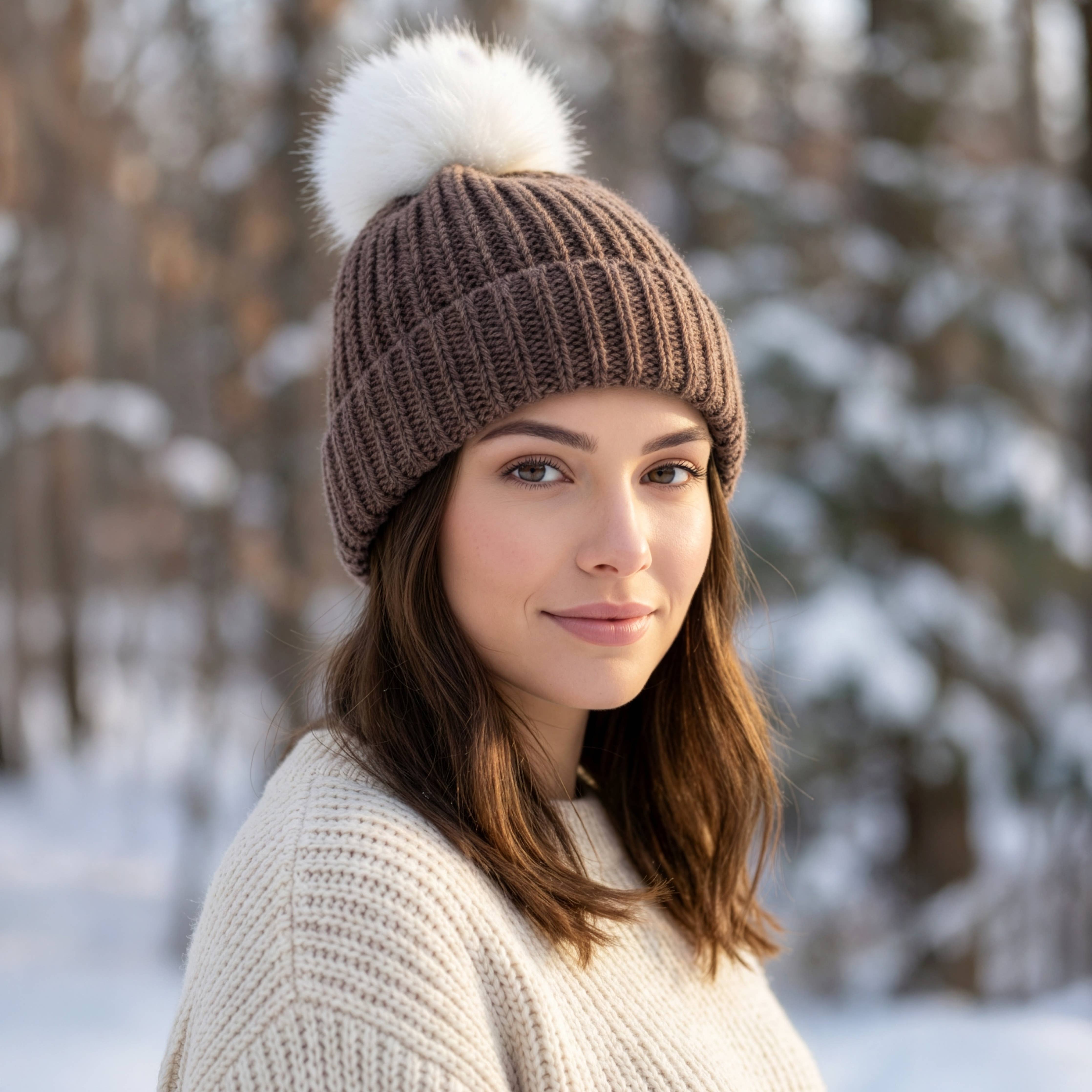 100% Baby Alpaca Pom-Pom Beanie Hat | Ethically Made in Peru Choice Alpaca Products