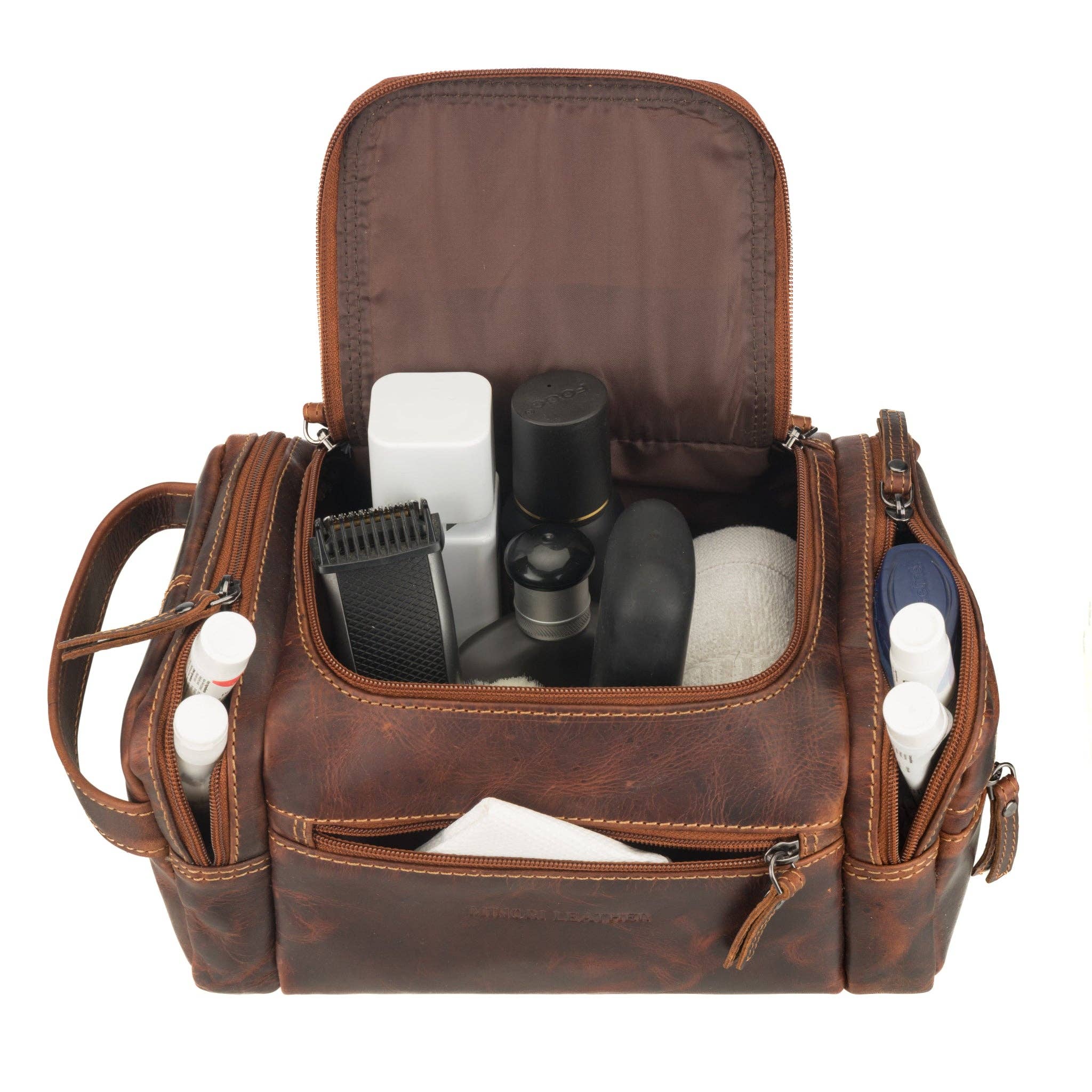 Winston Full-Grain Leather Toiletry Bag | Large Dopp Kit for Men Minori Leather