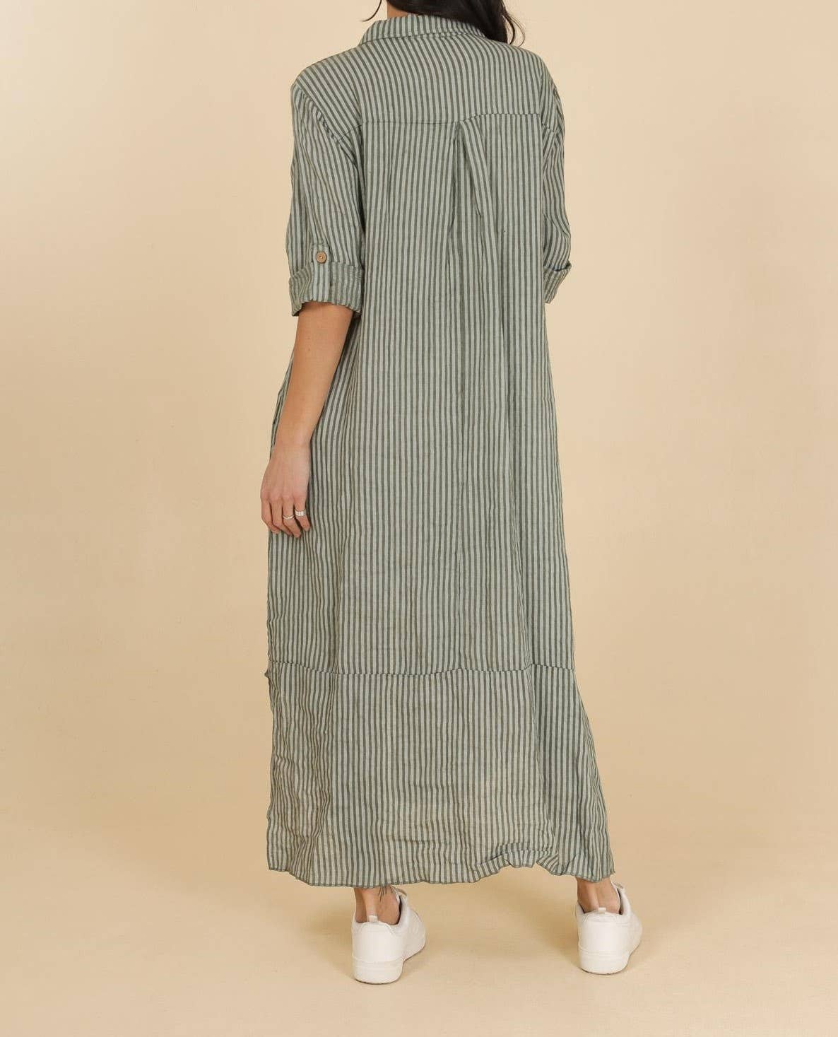 Italian Linen Dress- Shirt Dress