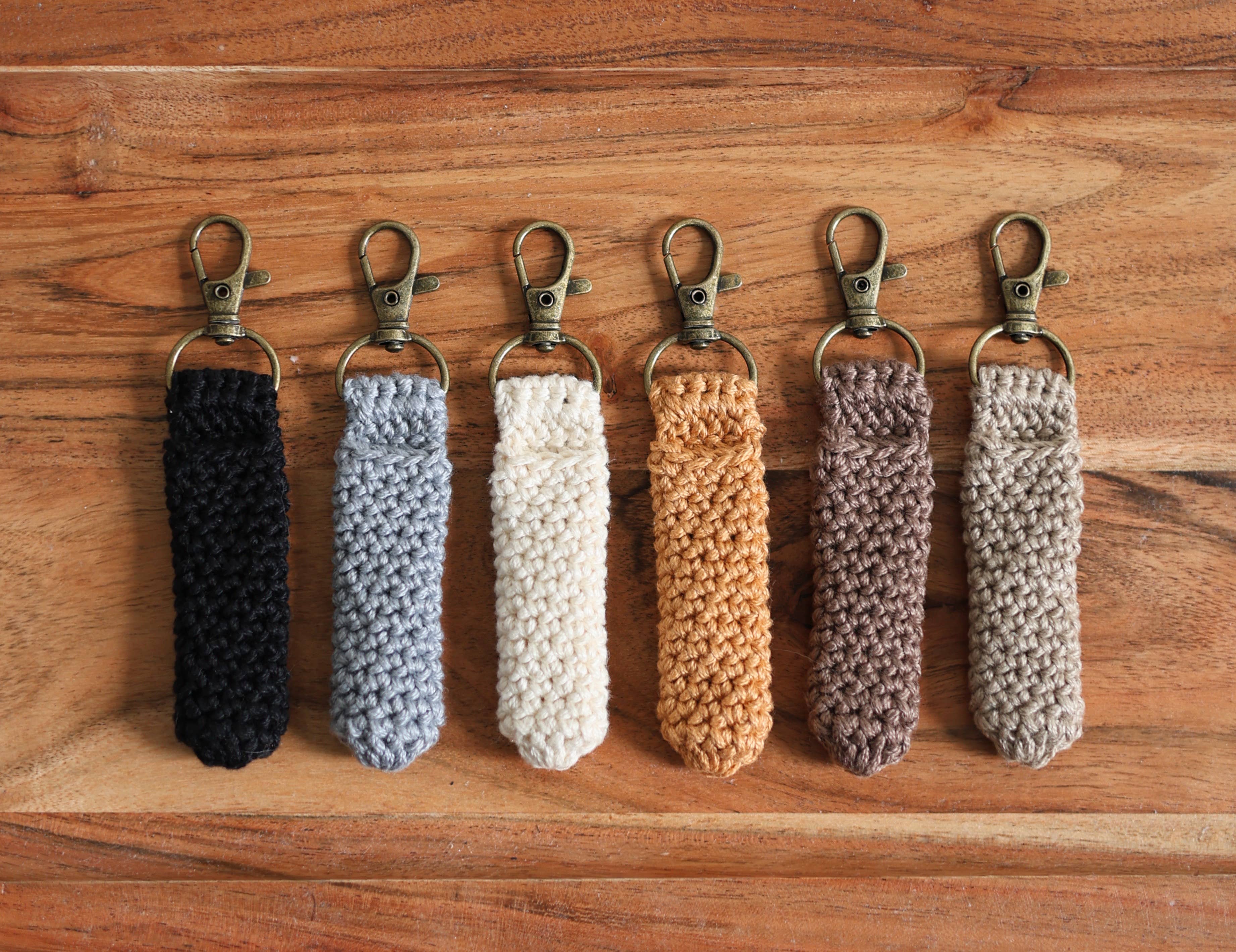 Crochet Lip Balm Holder | Keychain Clip | Mercerized Cotton | Handmade Gracy & Henry: Handmade
