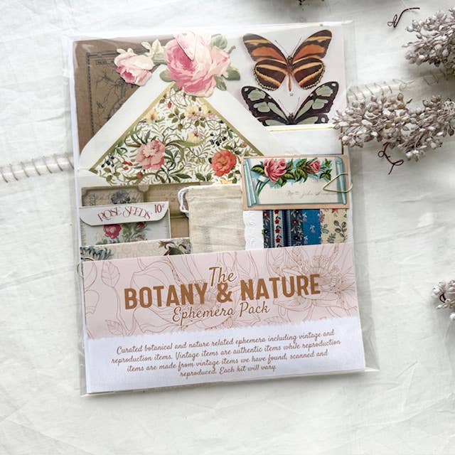 Botanical & Nature Ephemera Kit | Junk Journal Supplies | Vintage Floral Collage A House of Books