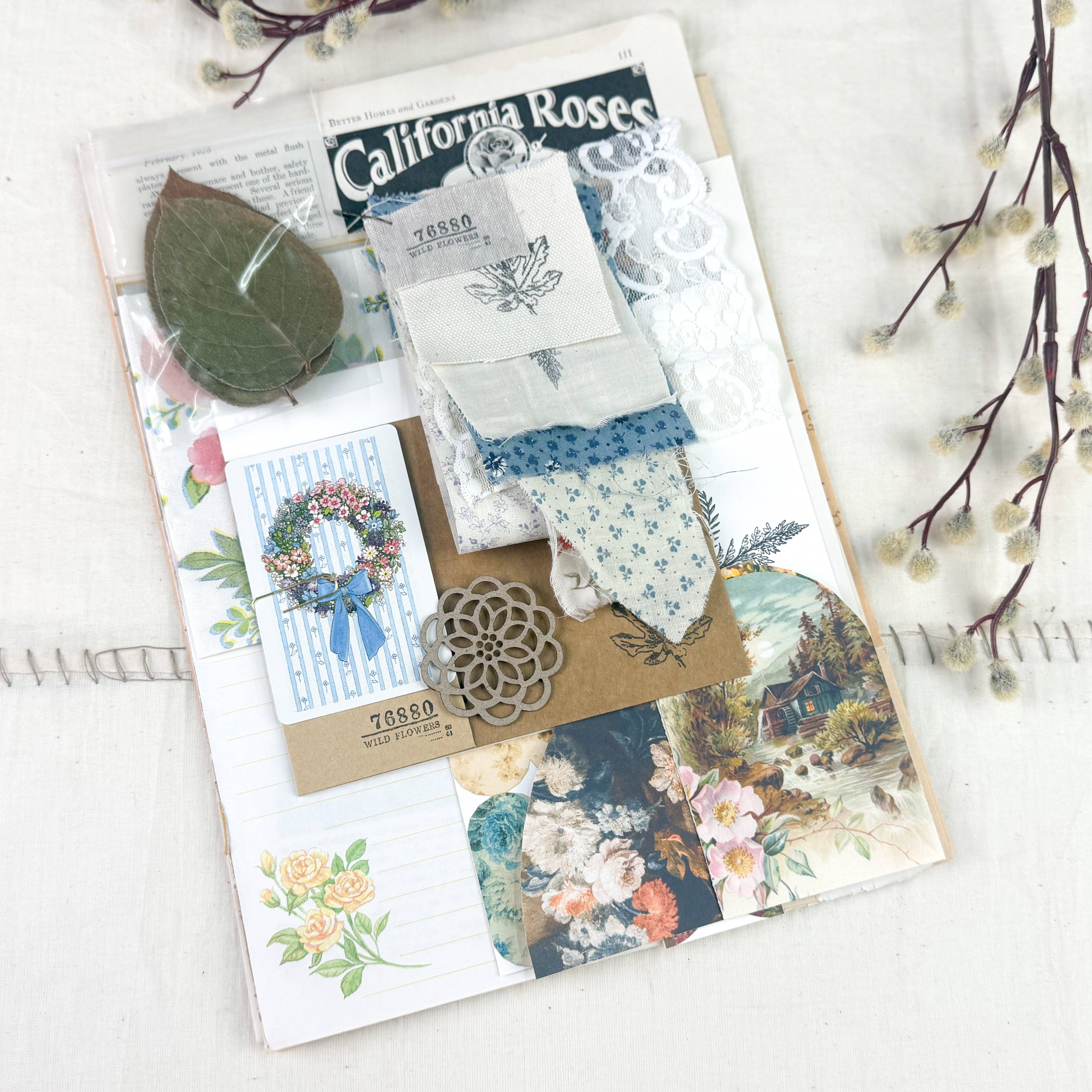 Botanical & Nature Ephemera Kit | Junk Journal Supplies | Vintage Floral Collage A House of Books