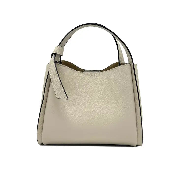 Italian Leather Purse Beige Suie Valentini