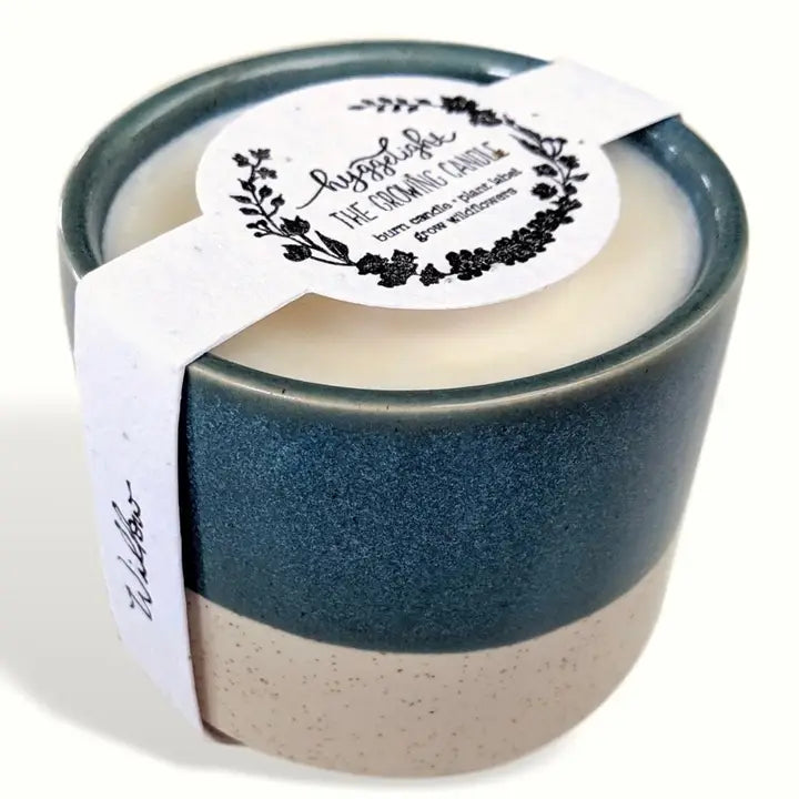 Growing Candle, flower seed-label, eco-friendly