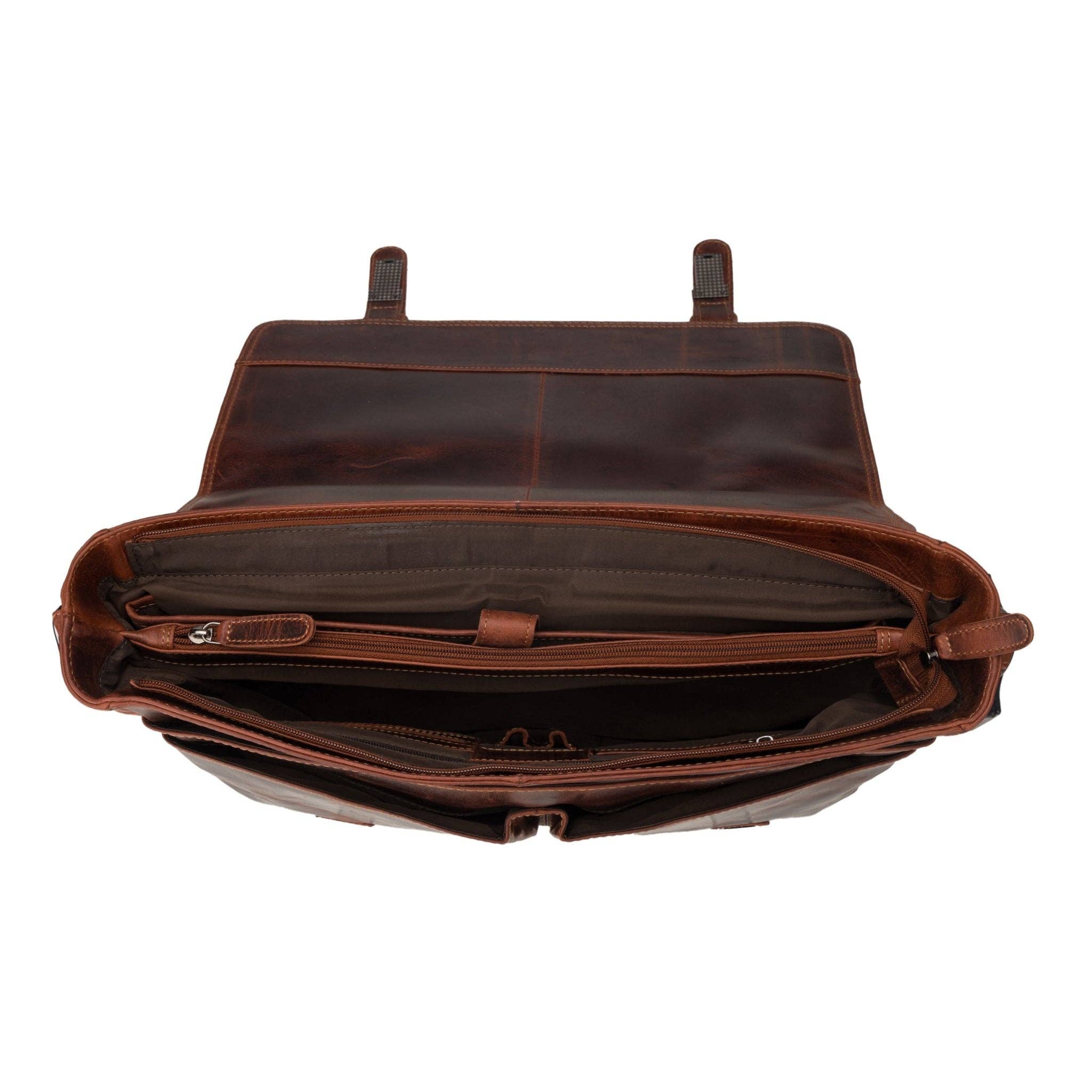 Boston Full-Grain Leather Briefcase Bag | 16" Laptop Bag Minori Leather
