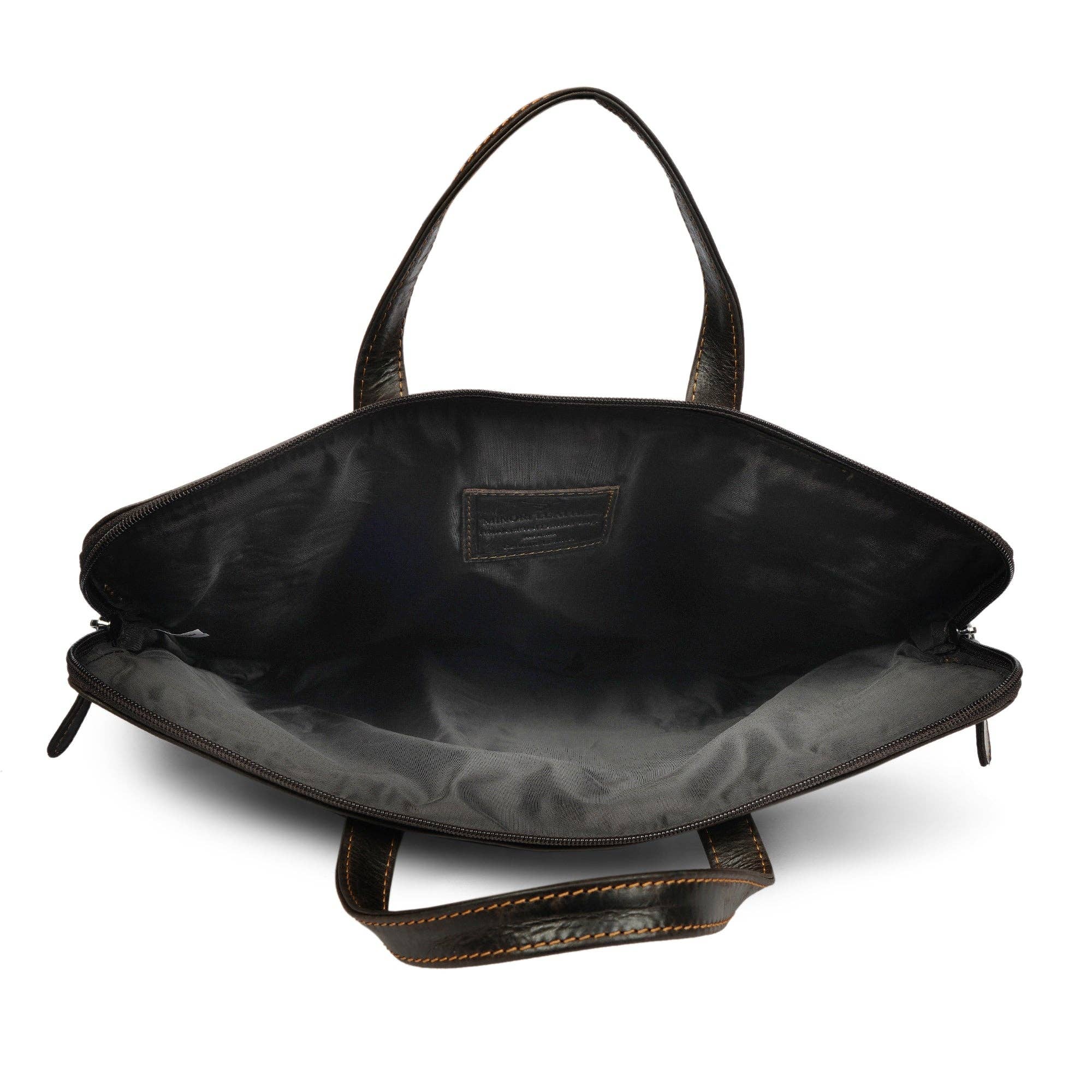 Santiago Full-Grain Leather Laptop Sleeve | 16" Laptop Bag | Brown Minori Leather