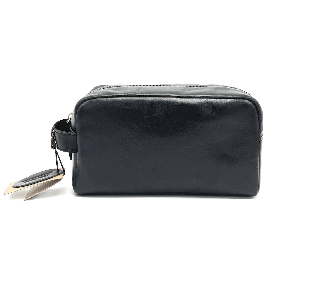 Leather Toiletry Bag Black Suie Valentini srl