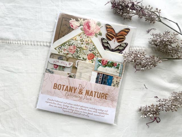 Botanical & Nature Ephemera Kit | Junk Journal Supplies | Vintage Floral Collage A House of Books