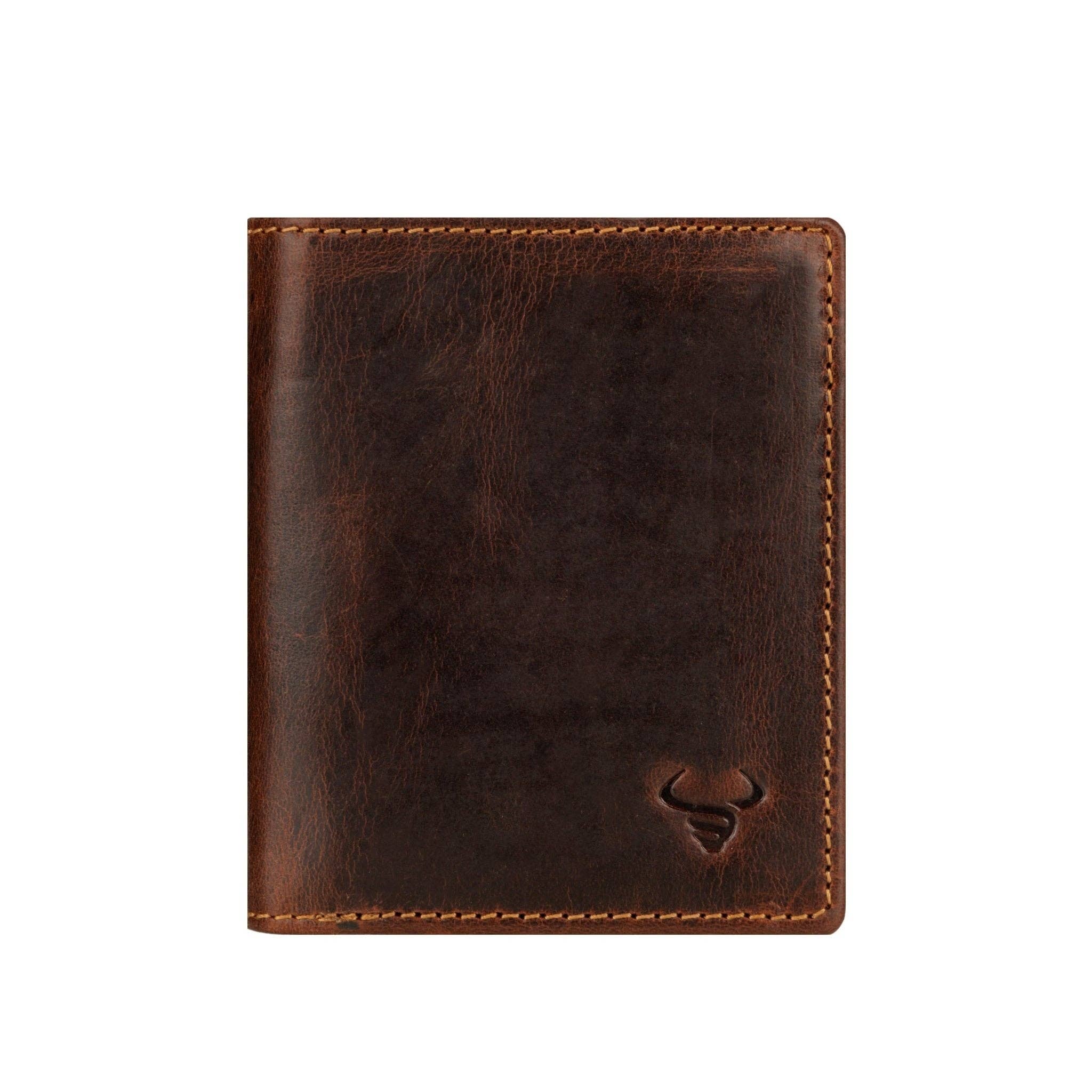 Philip Full-Grain Leather Trifold Wallet for Men | RFID Blocking Chestnut Minori Leather