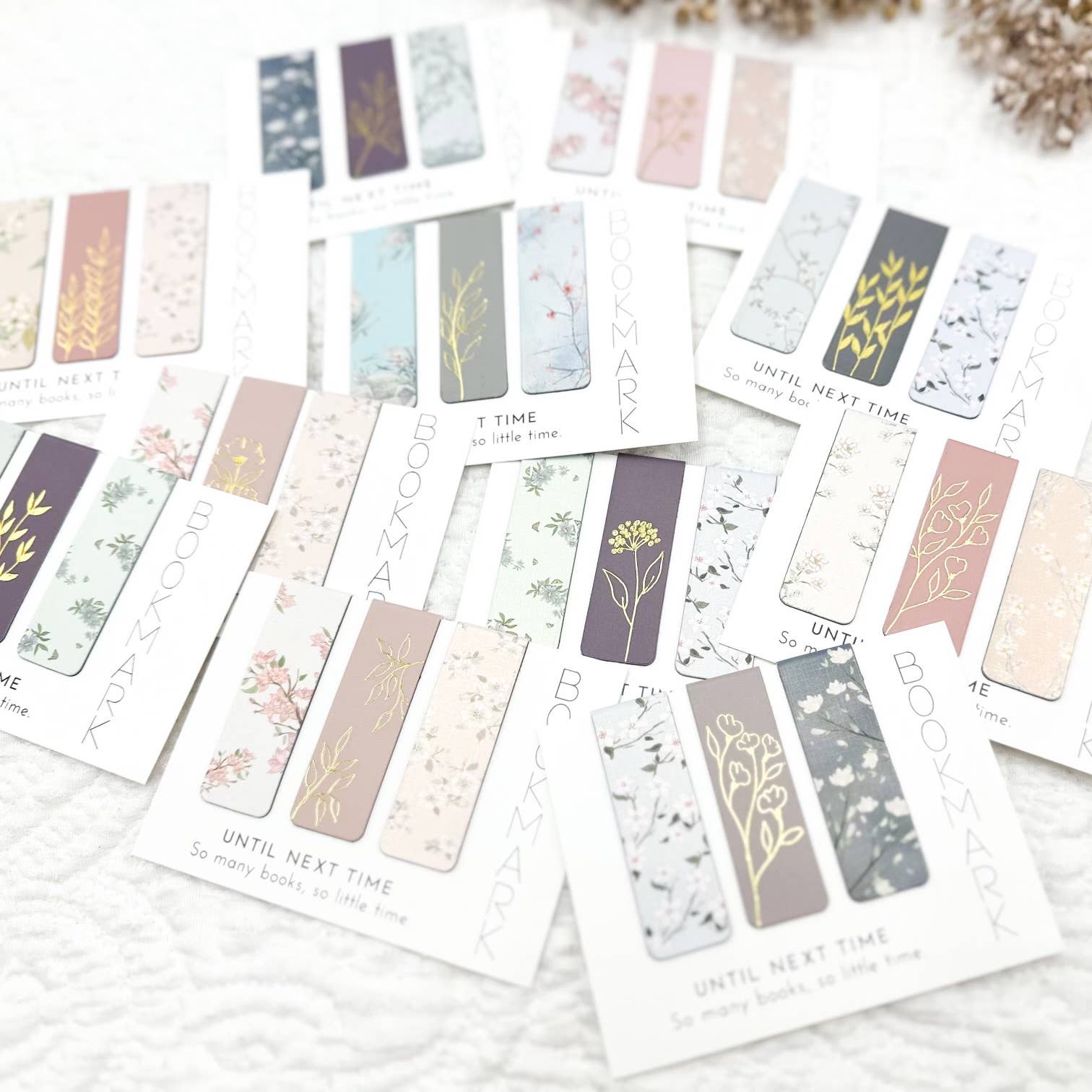 Magnetic Bookmarks Set of 3 | Floral Hand-Foiled | Unique Book Lover Gift A House of Books