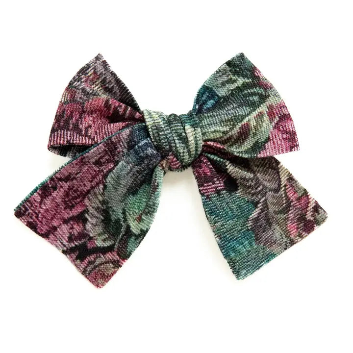 Hair Bow | Handmade in USA | Boon Accessories Petite Hair Bow 2"x3" Foyer Floral Boon Ties