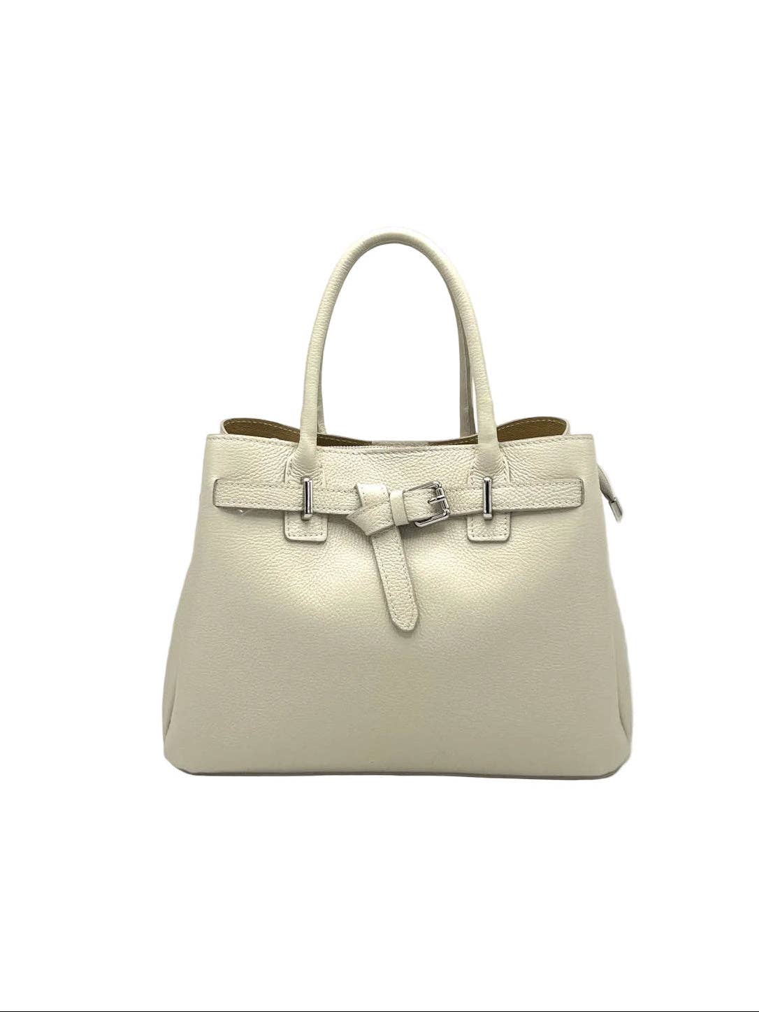 Italian Leather Handbag- Large Beige1 Suie Valentini srl