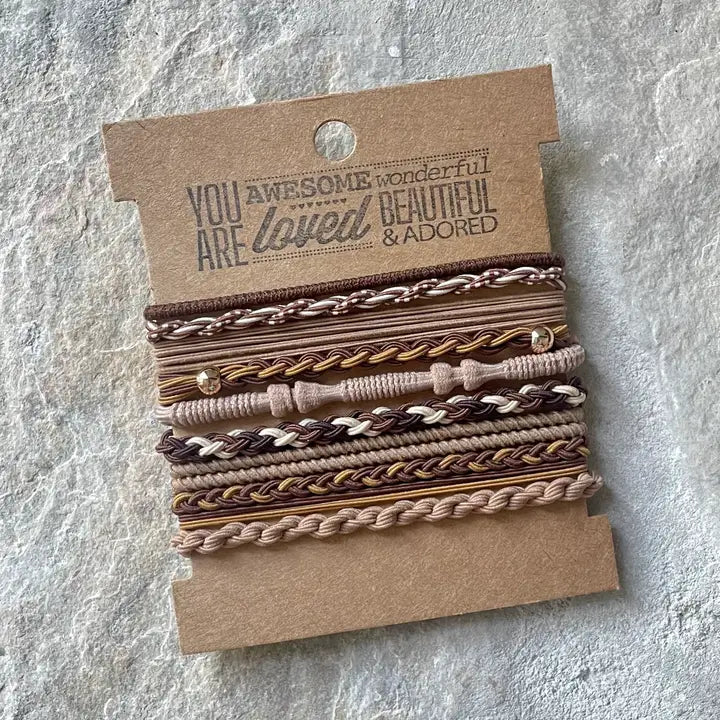 Upcycled Boho Hairties Rustic Neutrals Anthro Apothecary