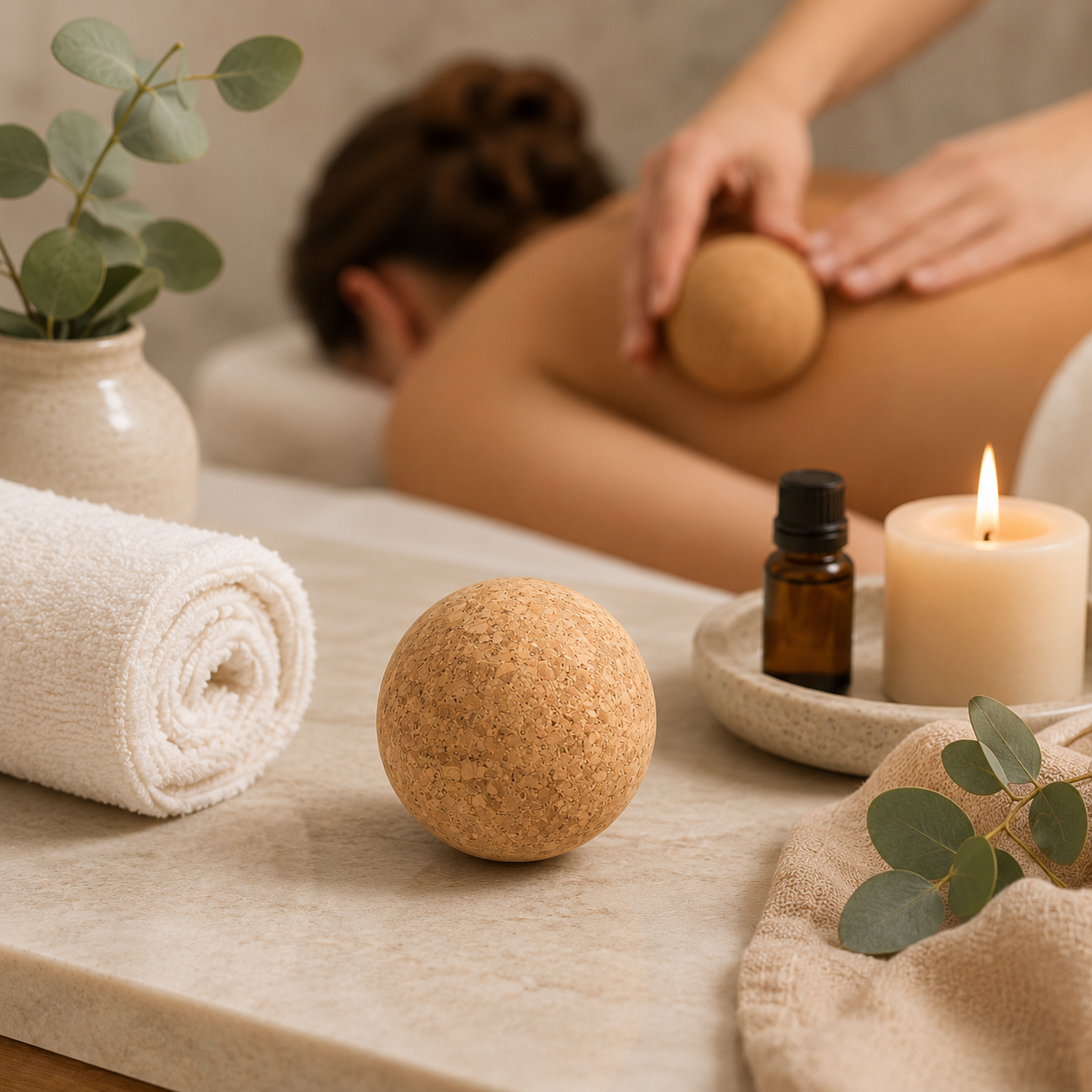 Cork Deep Tissue Massage Ball – 2", Natural & Antimicrobial | Myofascial Release