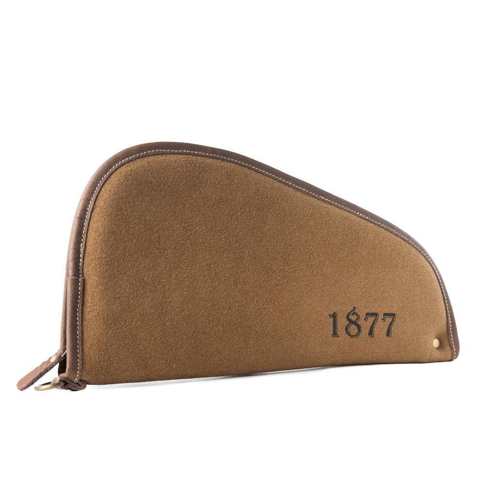 Saddle Range Cotton & Leather Gun Case | Western Pistol Case | Antique Olive Myra Bag