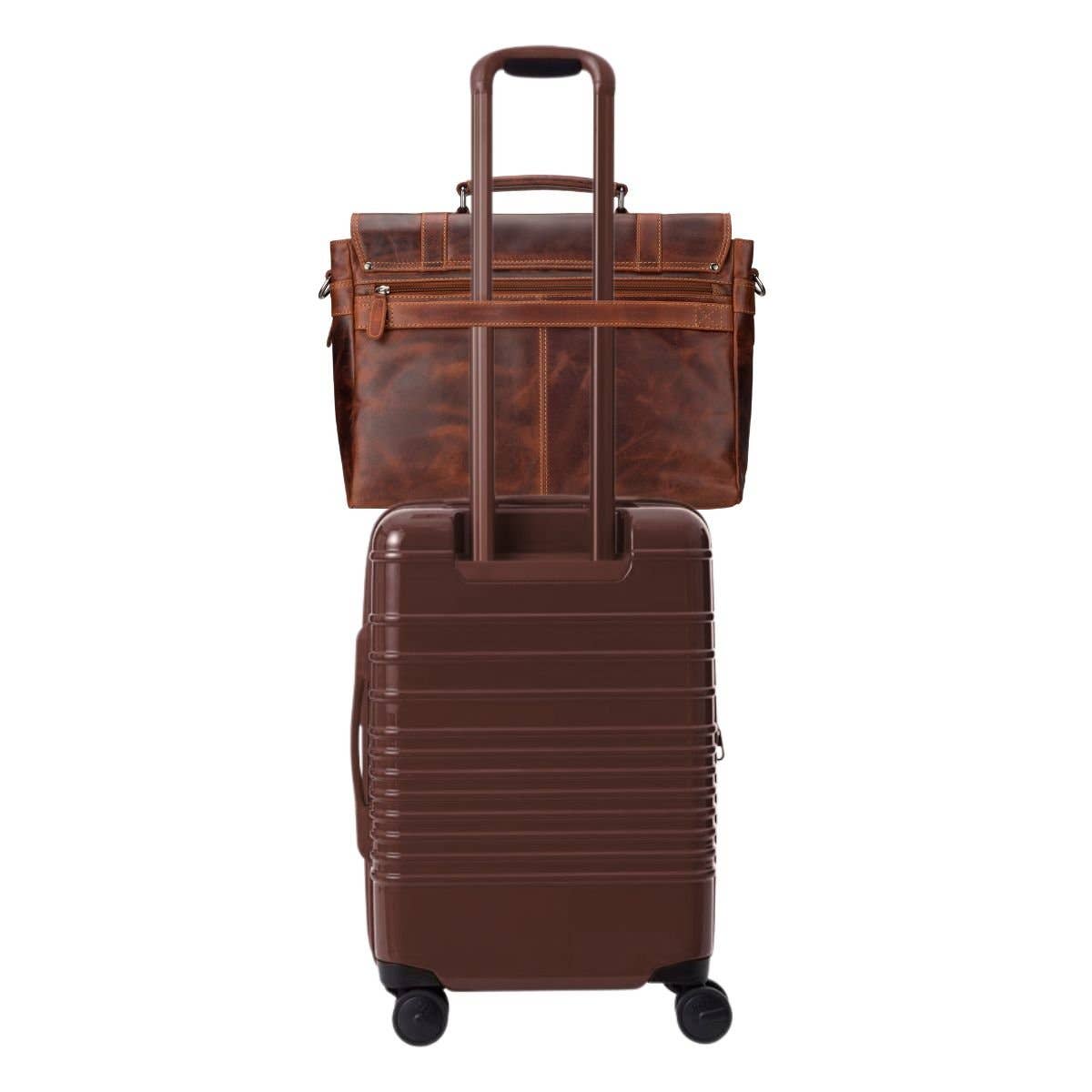 Boston Full-Grain Leather Briefcase Bag | 16" Laptop Bag Minori Leather
