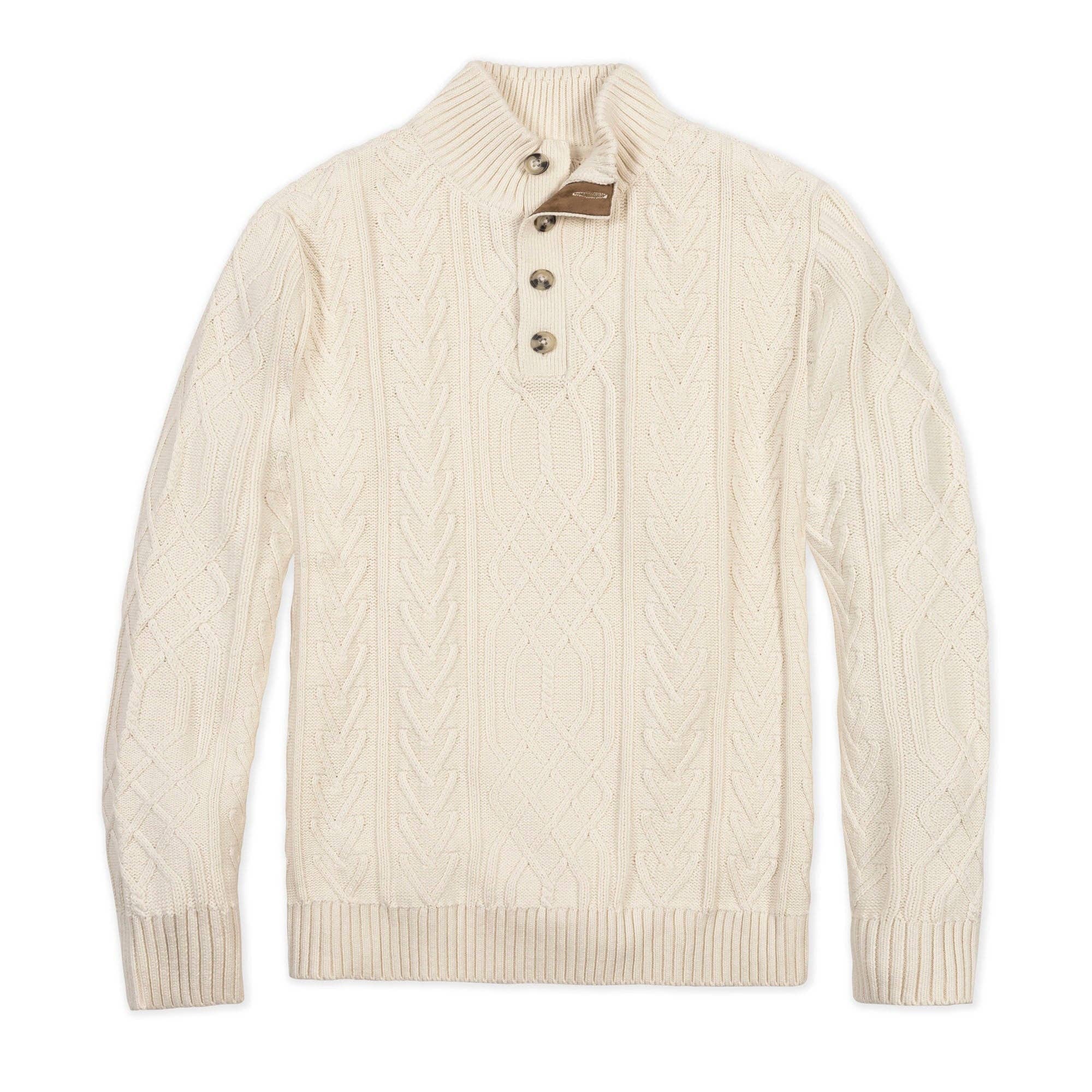 Men's 100% Organic Cotton Mock Neck Cable Knit Sweater | GOTS Certified Hope and Henry