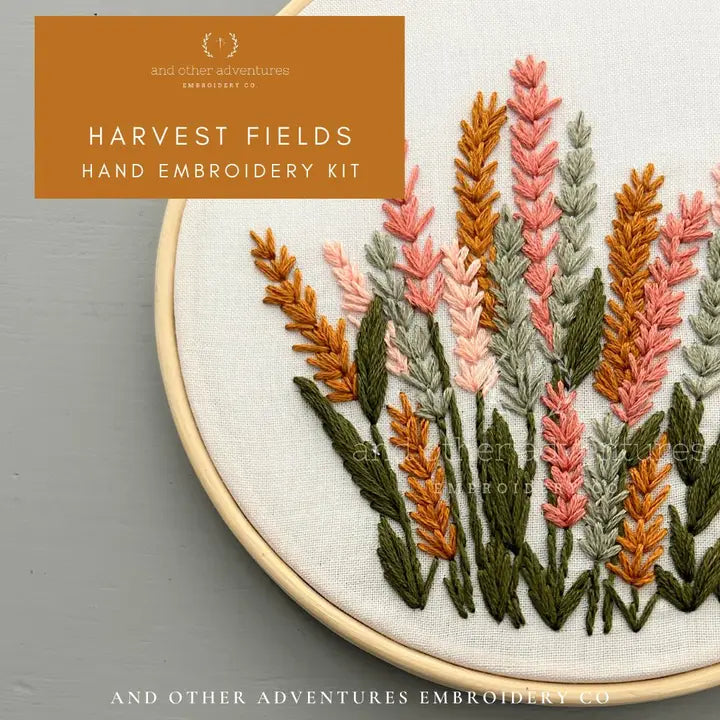 Hand Embroidery Kit for Beginners | Choose Your Design Embroidery Kit- Harvest Fields And Other Adventures Embroidery Co