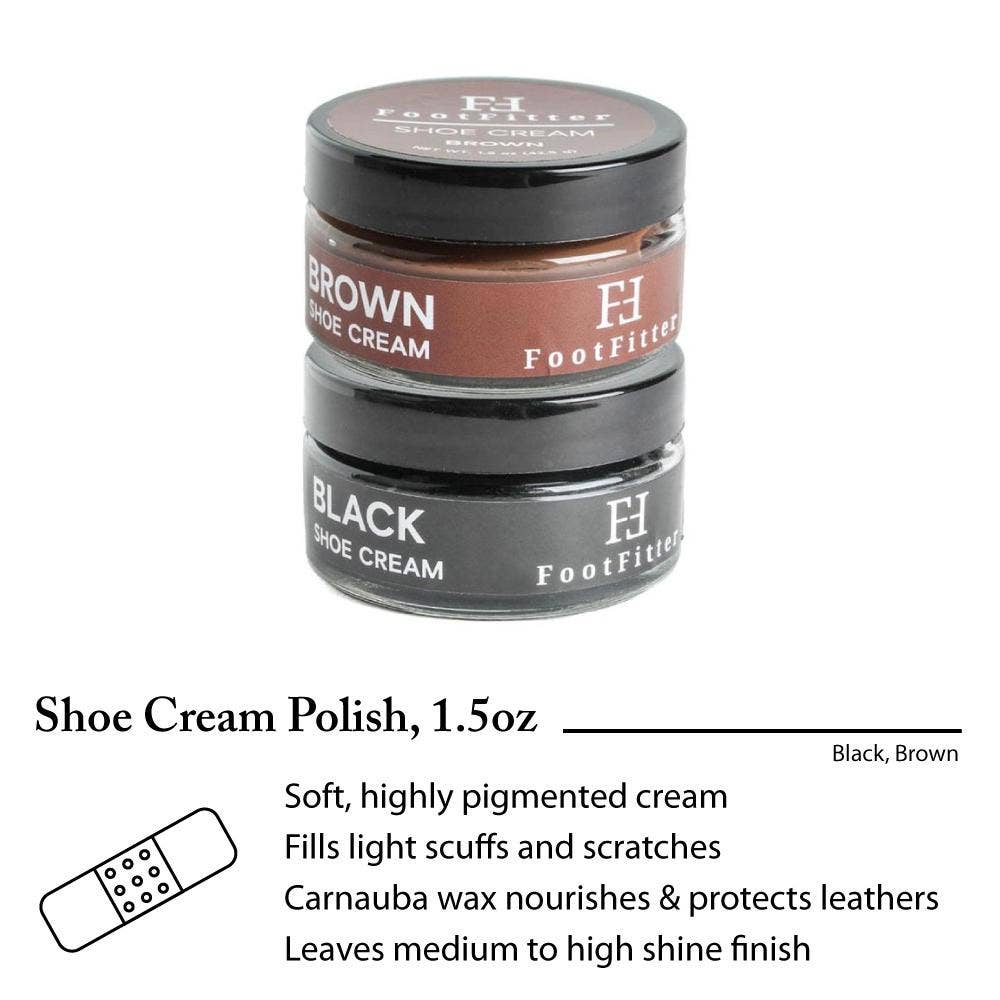 FootFitter Travel Shoe Shine Kit | Leather Shoe Care Set with Shoe Cream FootFitter