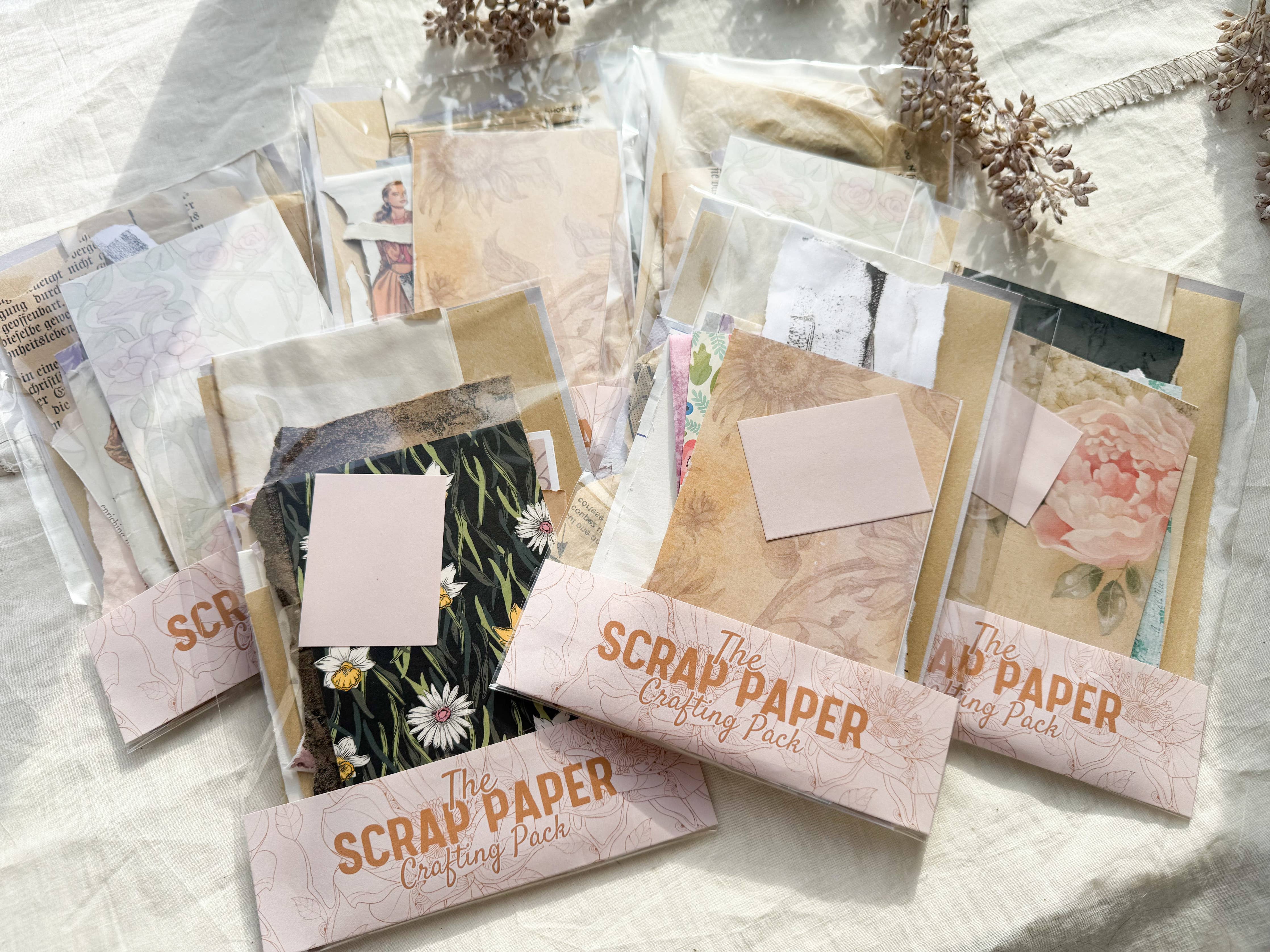 Vintage Scrap Paper Crafting Kit | Junk Journal & Collage Supplies | Eco-Friendly A House of Books