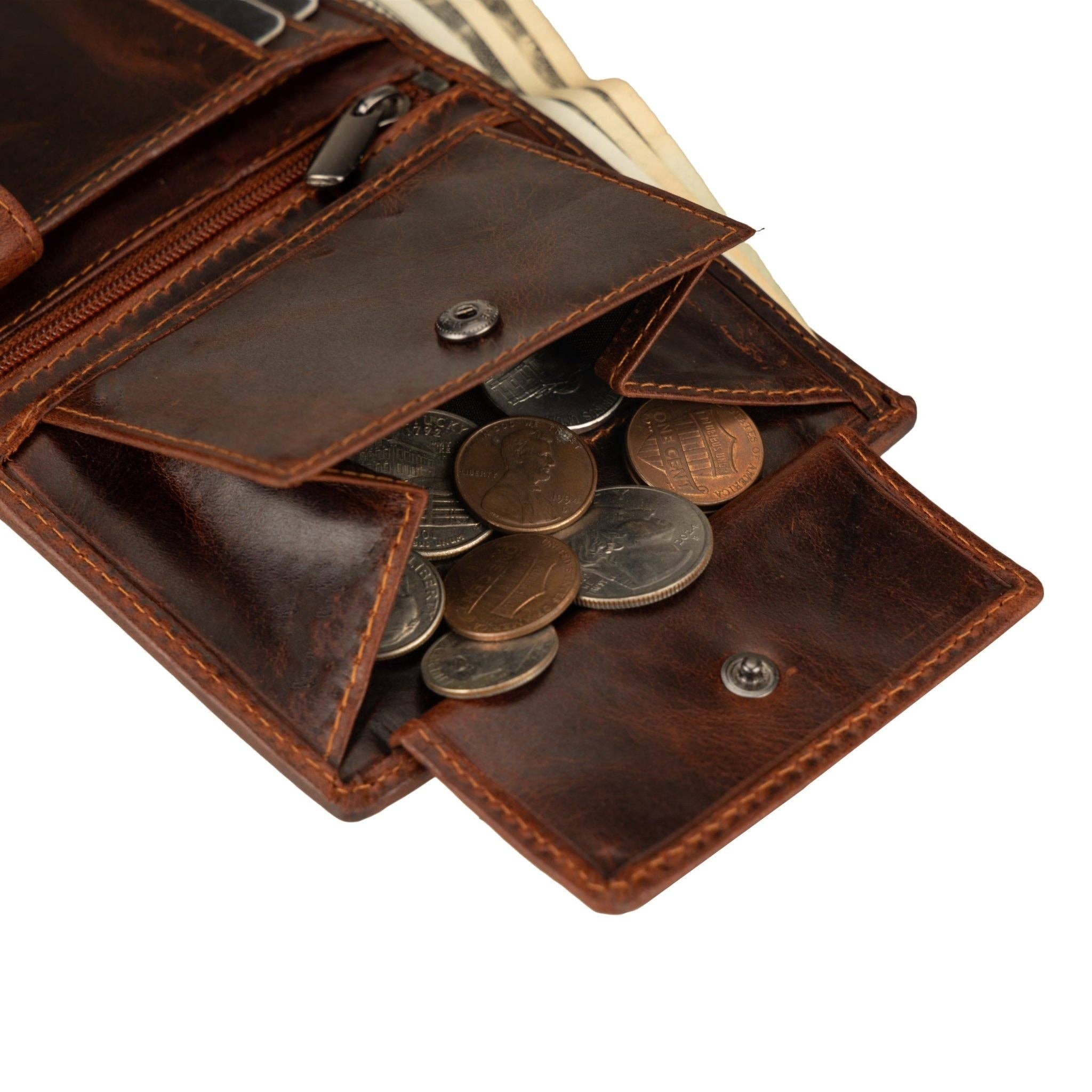 Philip Full-Grain Leather Trifold Wallet for Men | RFID Blocking Minori Leather