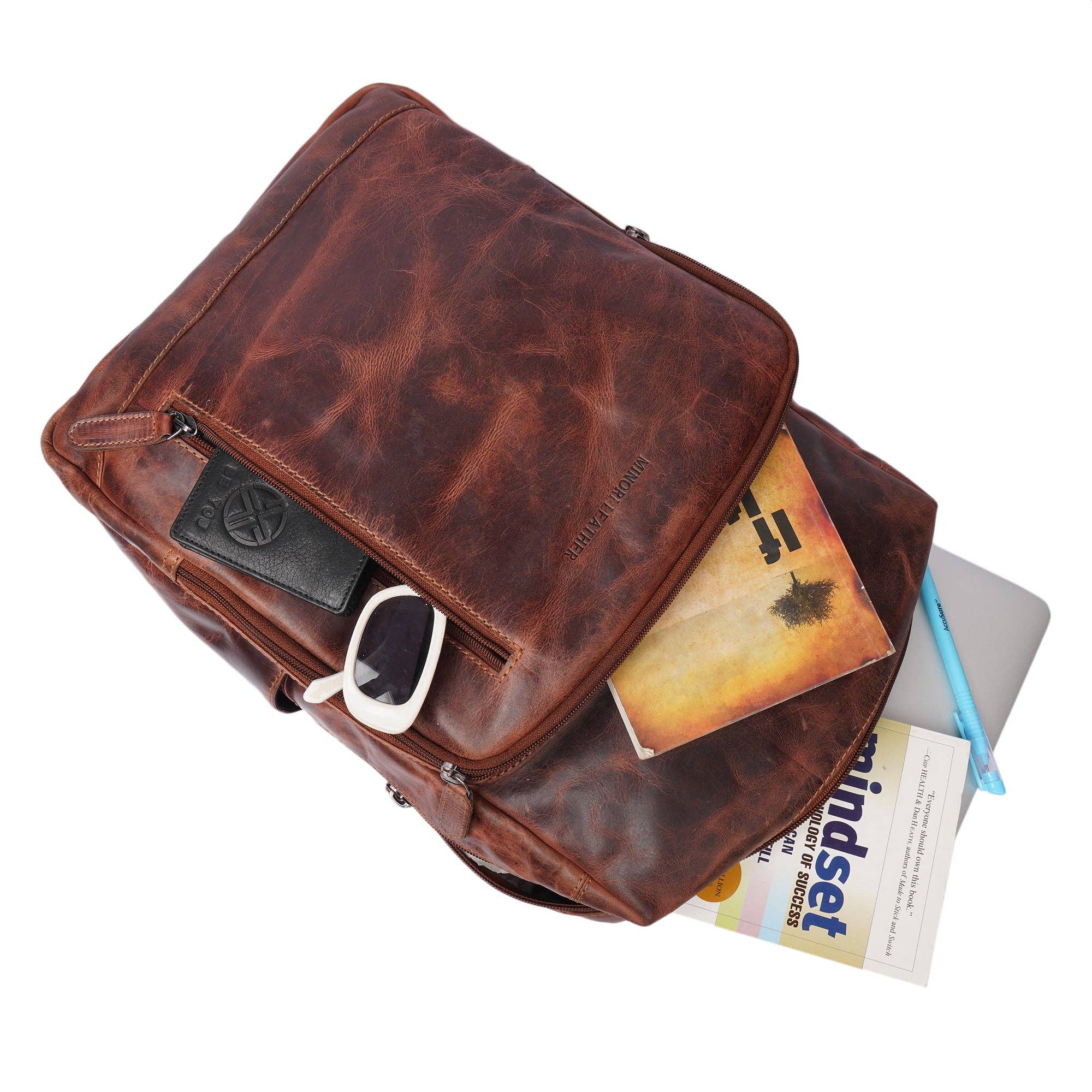 Oslo Full-Grain Leather Laptop Backpack | 16" Laptop Bag Minori Leather