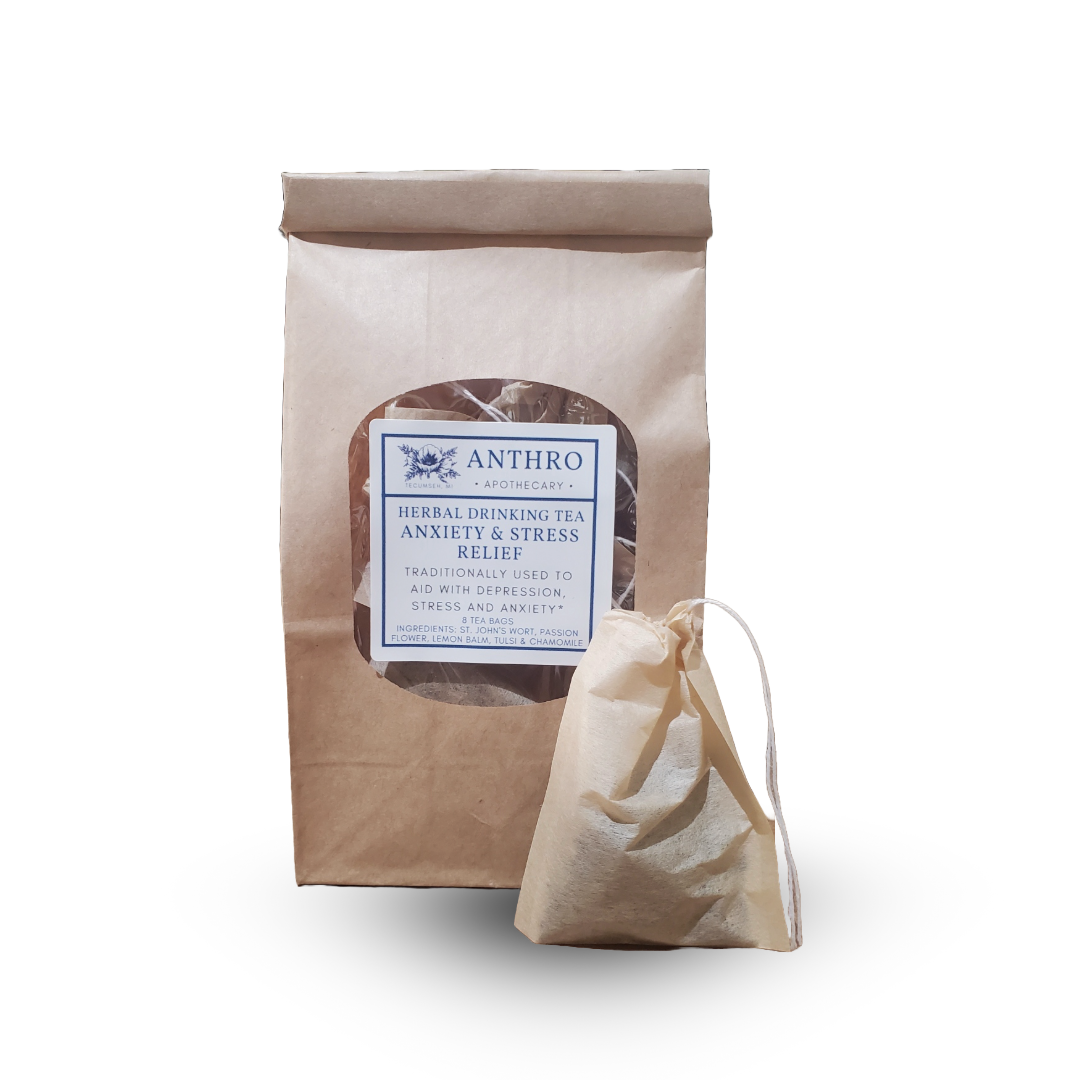 Calm & Center Tea | Relaxing Herbal Blend 8 Tea Bags Anthro Apothecary