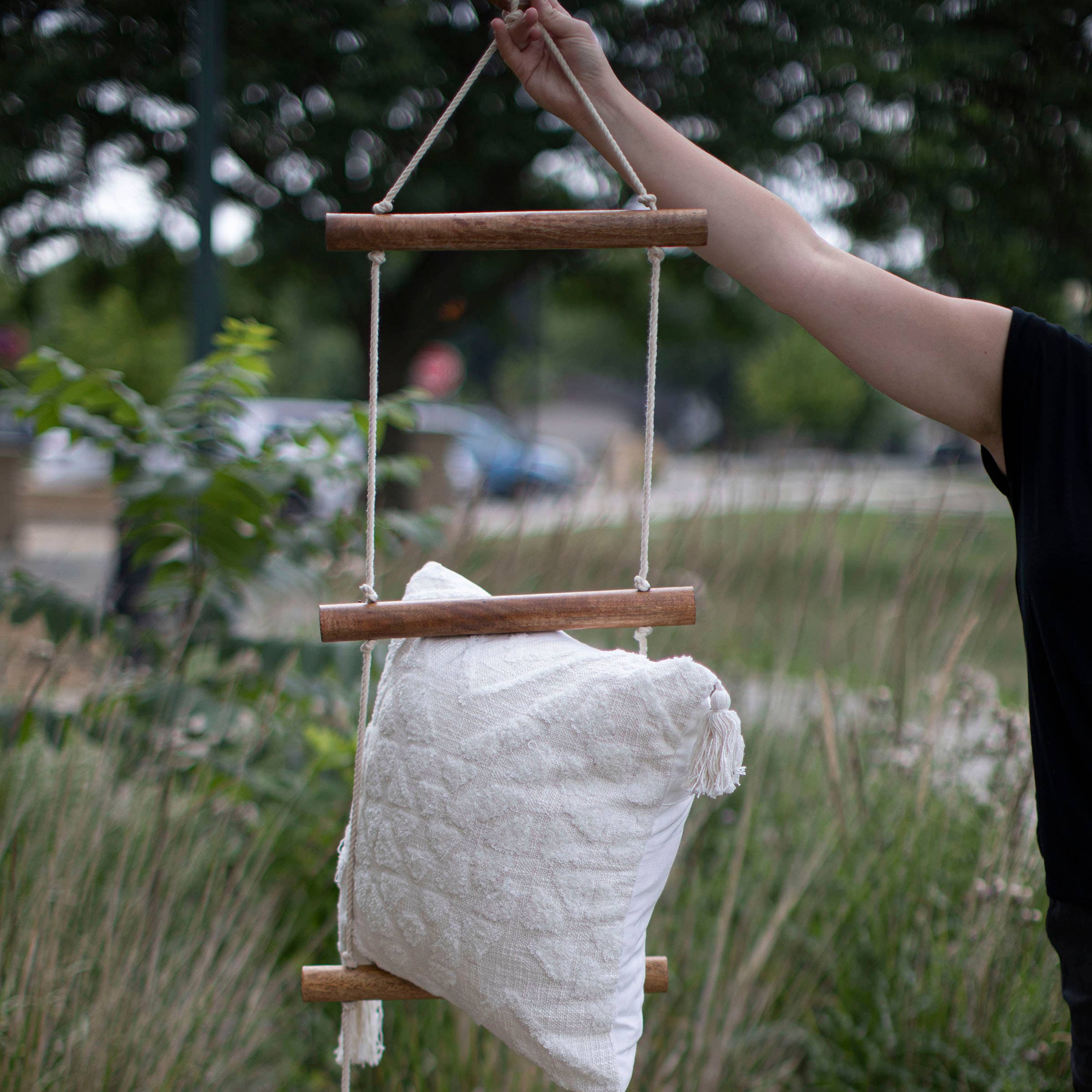 Macrame Hanging Blanket Ladder Foreside Home & Garden