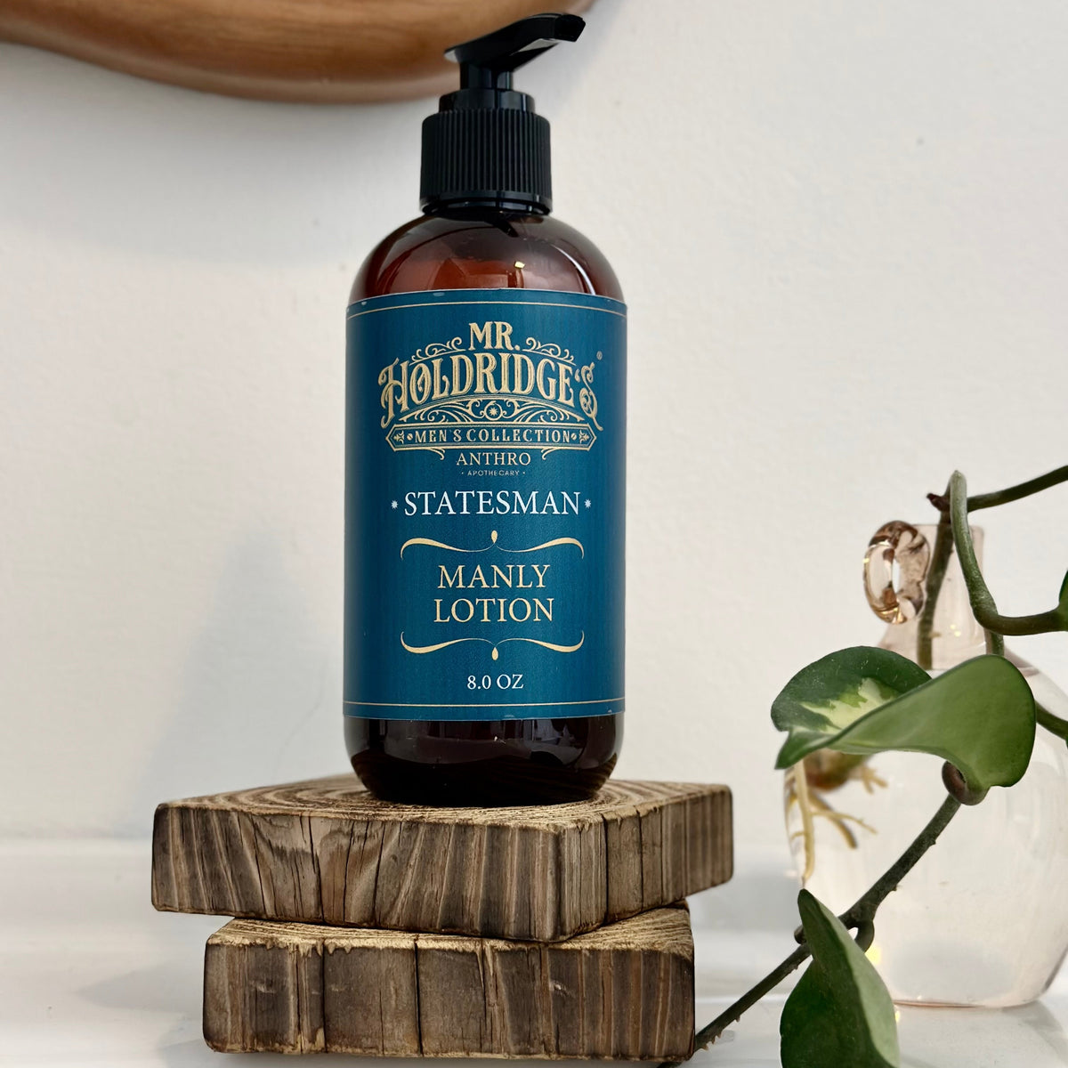 Mr. Holdridge's Manly Lotion | Natural Men's Body Lotion 8 oz | Anthro Apothecary Statesman Handmade by Anthro Apothecary