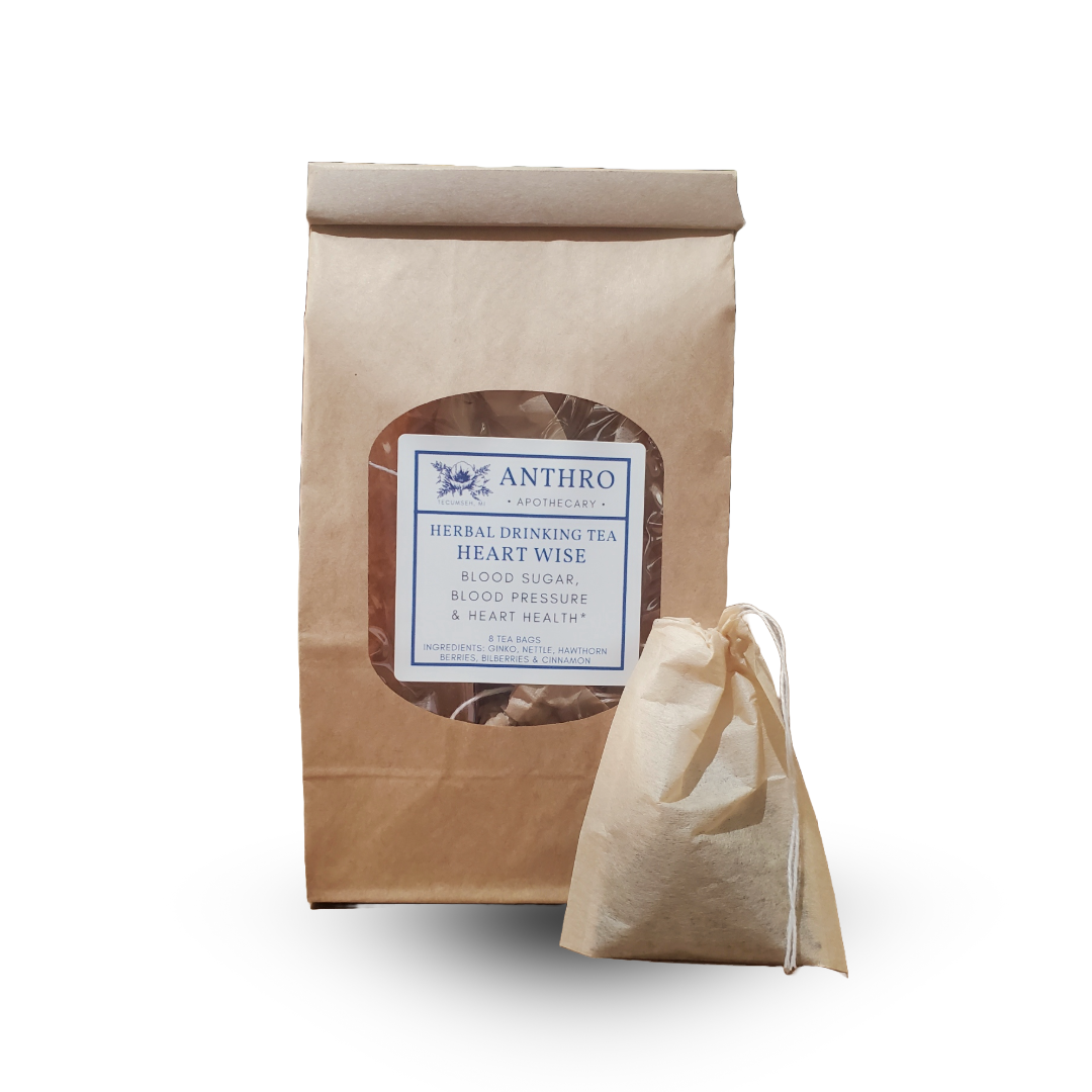 Heartwise Herbal Tea | Spiced Herbal Blend 8 Tea Bags Anthro Apothecary