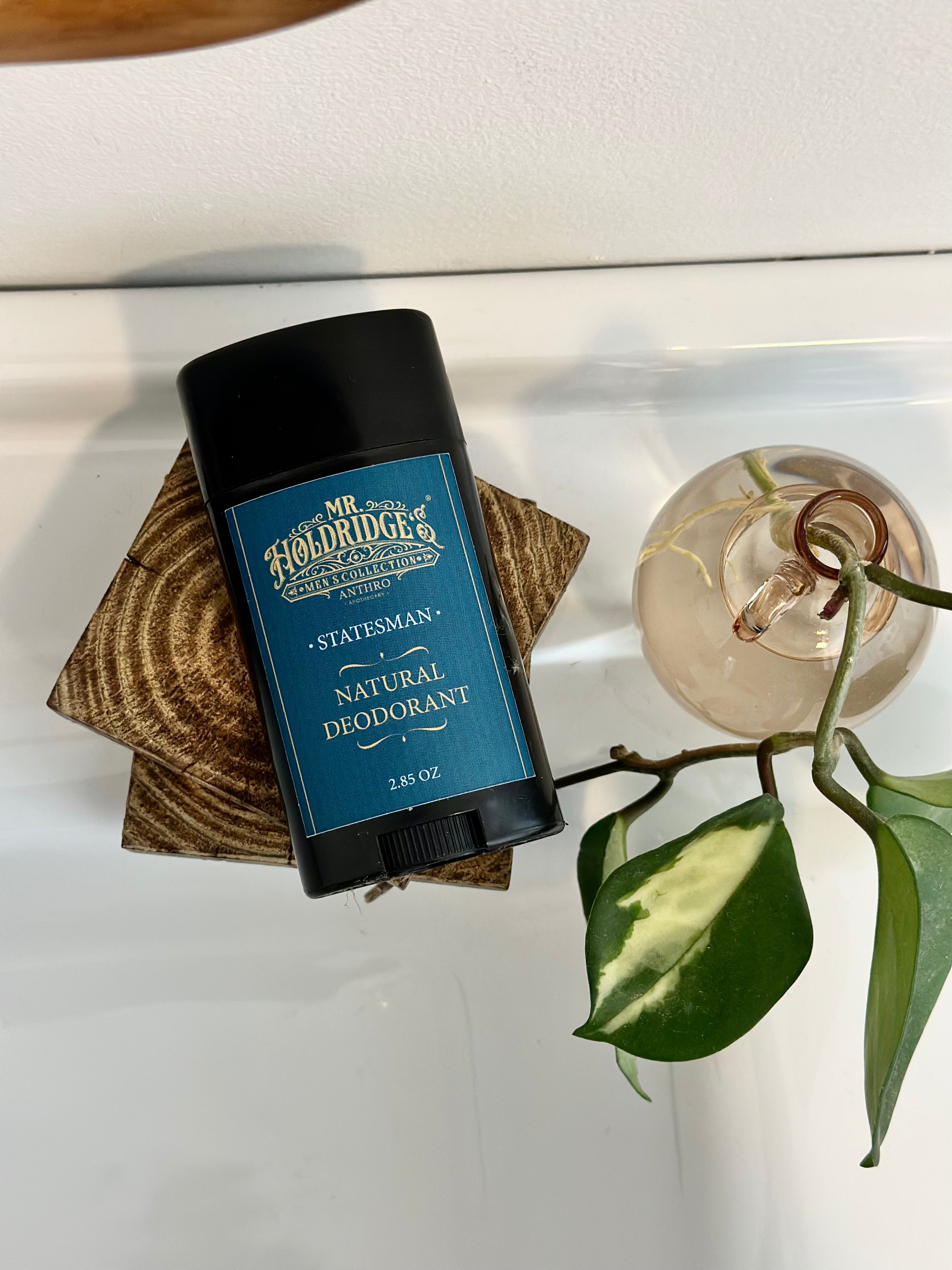Mr. Holdridge's Aluminum-Free Natural Deodorant for Men | Huntsman & Statesman Scents Statesman Handmade by Anthro Apothecary
