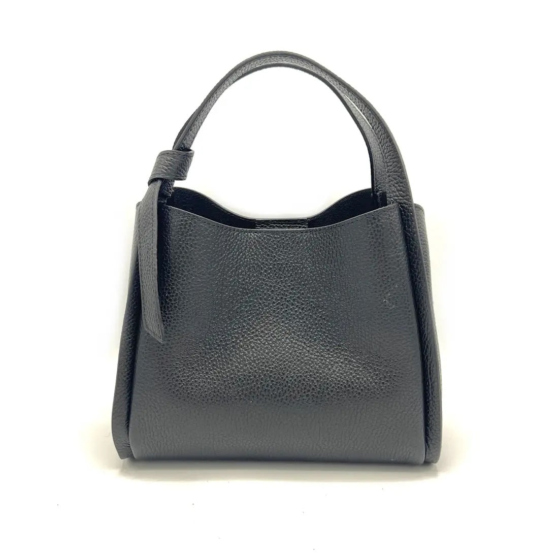 Italian Leather Purse Black Suie Valentini