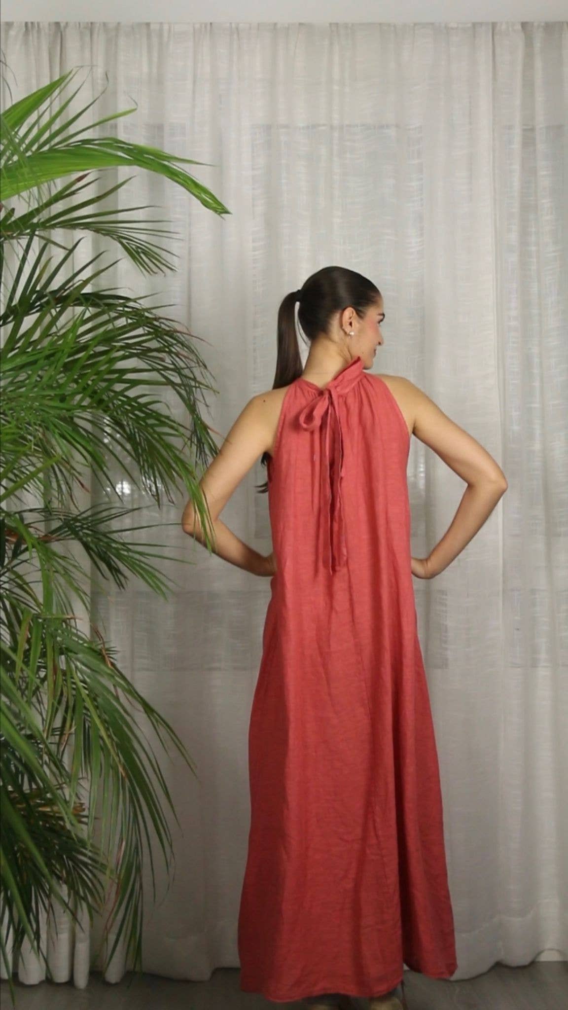Italian Linen Dress- Back Bow Linen & More