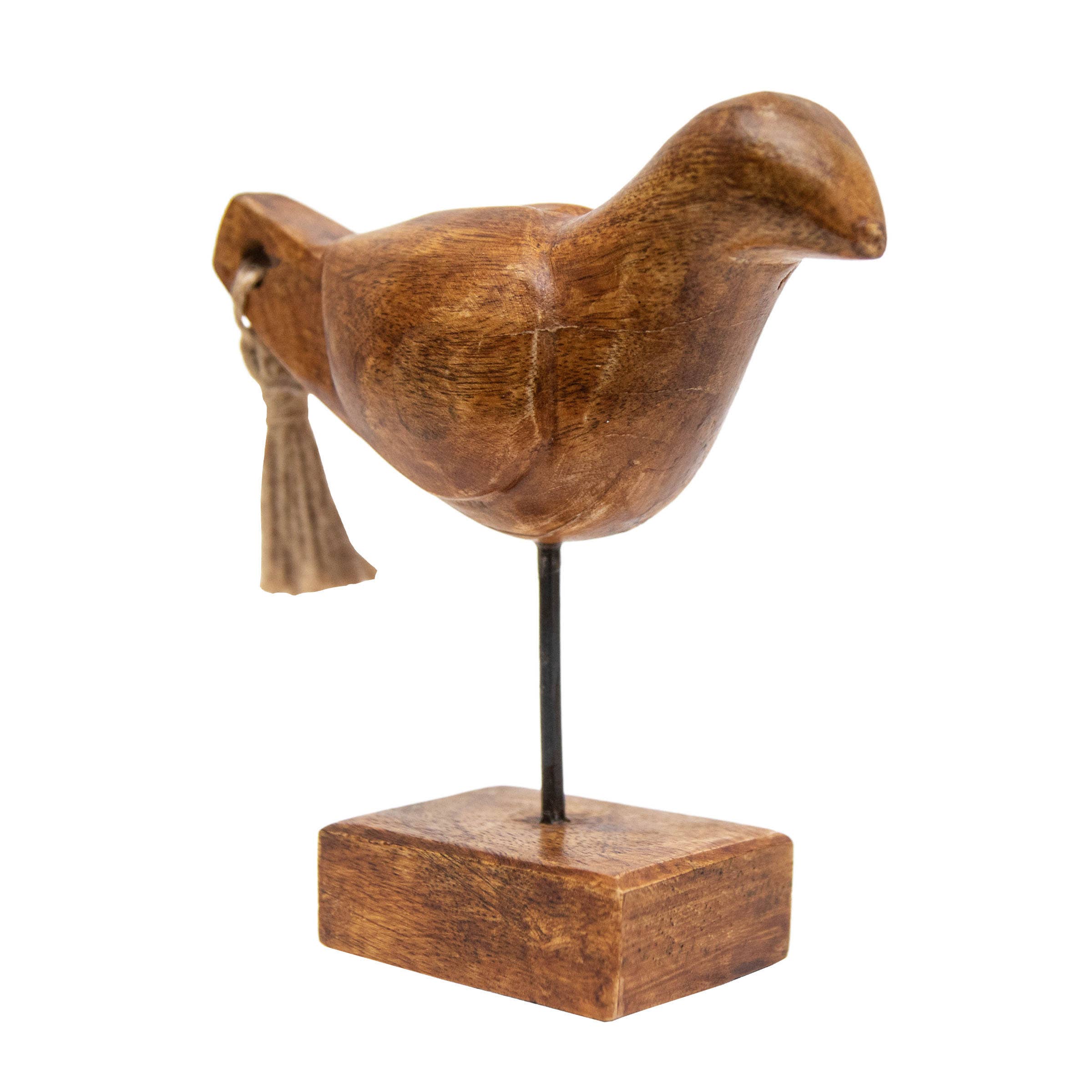 Crockett Wood Bird Decorative Figure with Tassel Tail Foreside Home & Garden