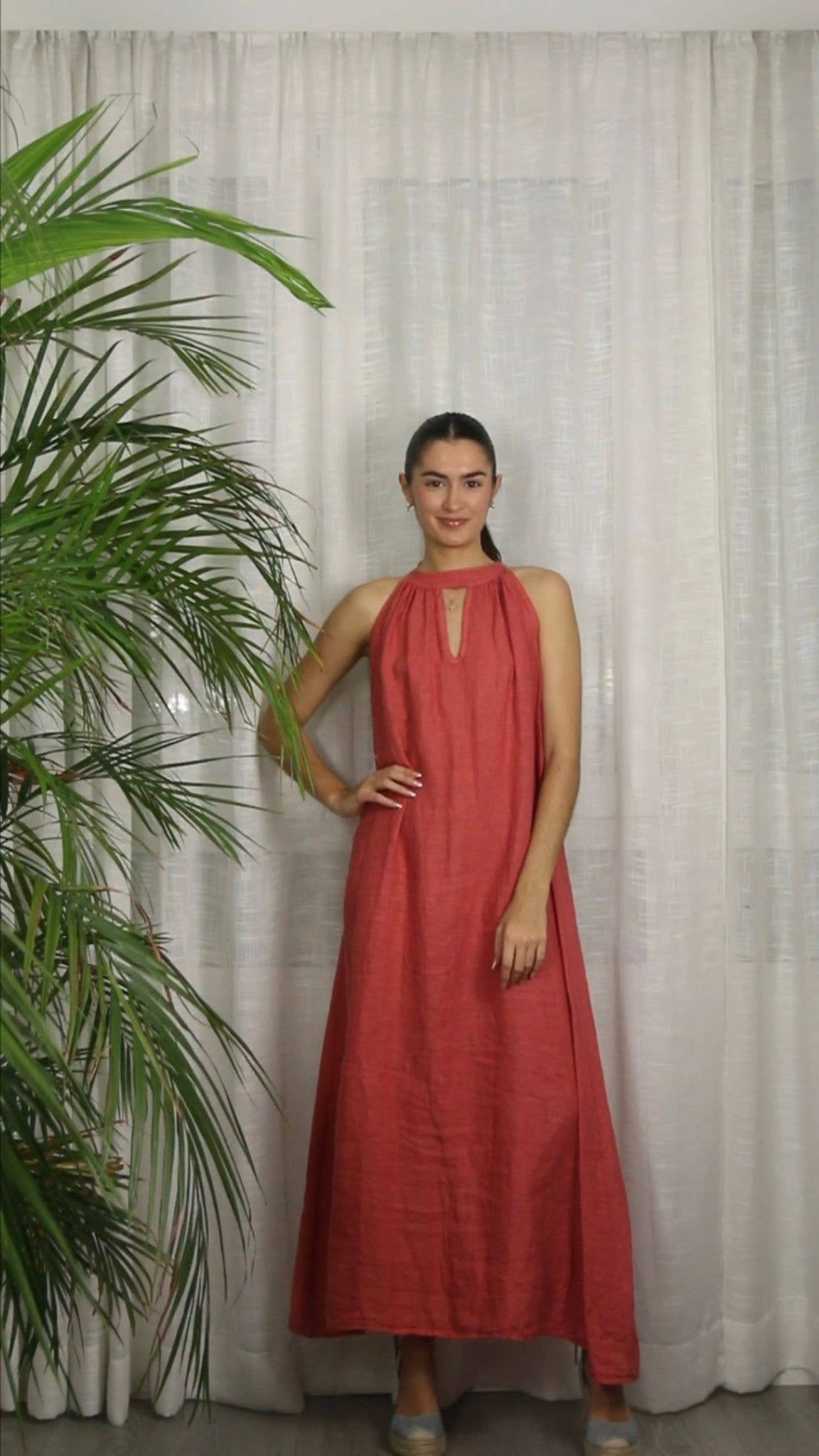 Italian Linen Dress- Back Bow Linen & More