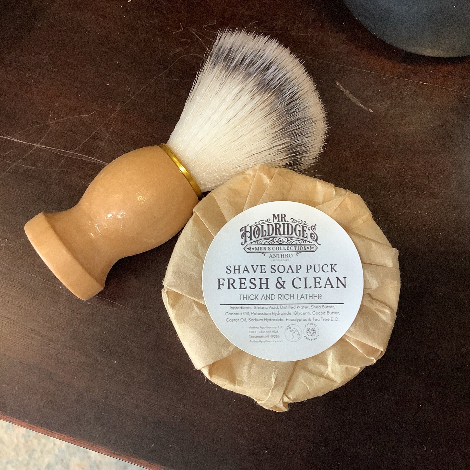 Men’s Shave soap puck Handmade by Anthro Apothecary