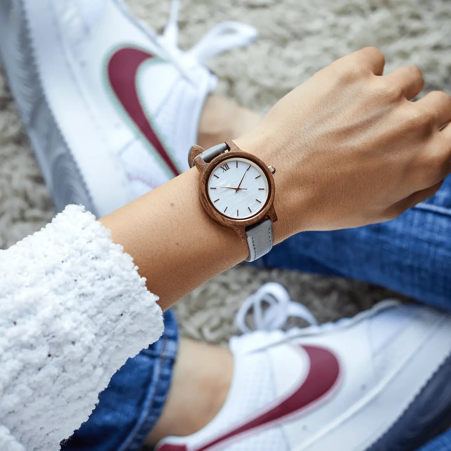 Avant Wood Women's Watches Aurora – White Rose Avant Wood