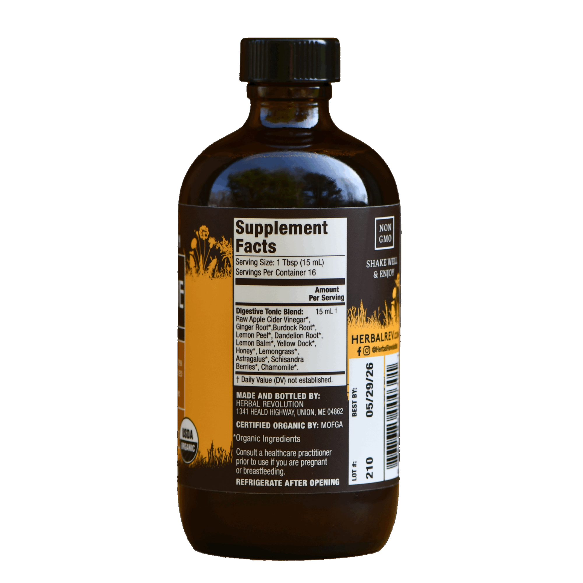Digestive Tonic: Raw ACV w/Mother, Digestive + Detox Support