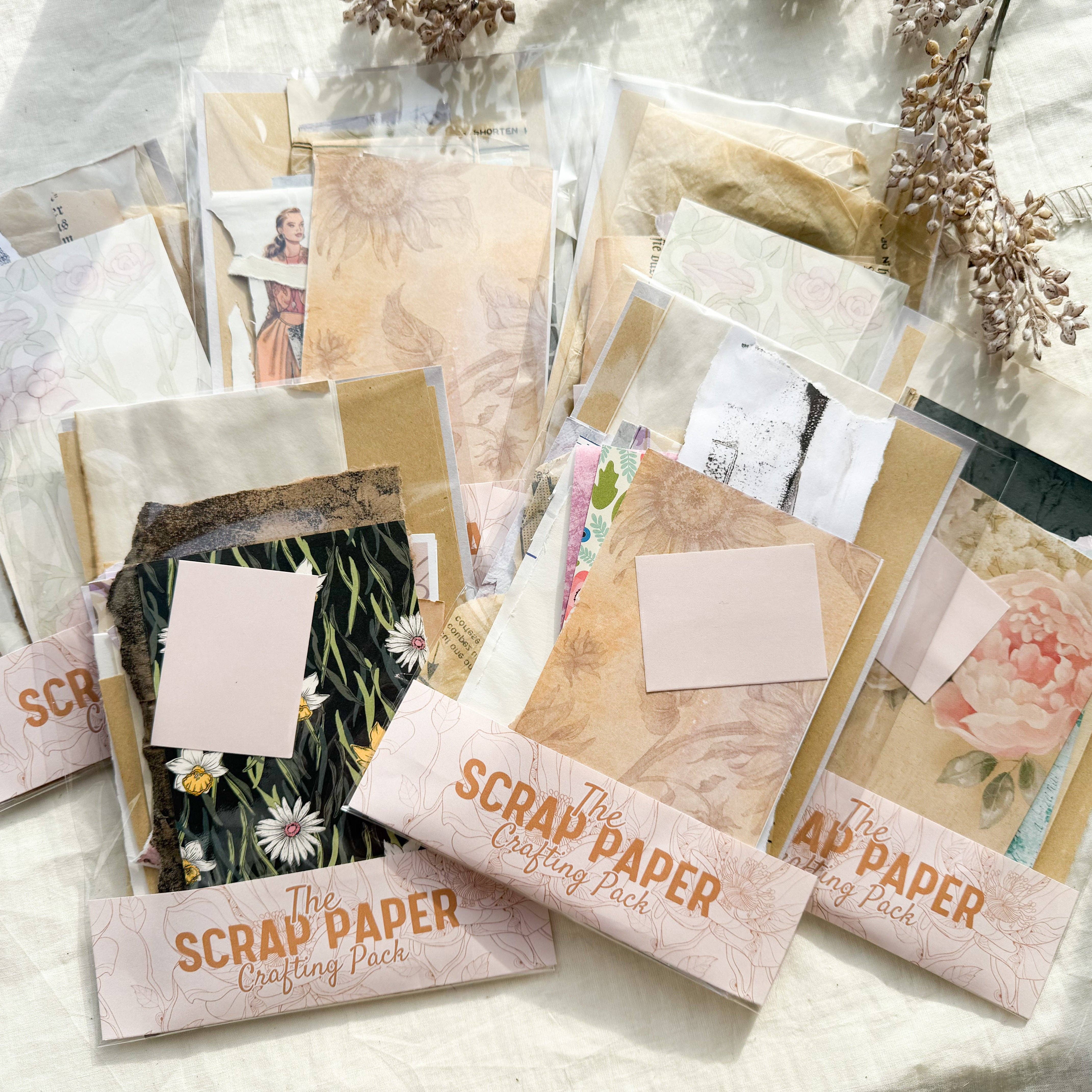 Vintage Scrap Paper Crafting Kit | Junk Journal & Collage Supplies | Eco-Friendly A House of Books