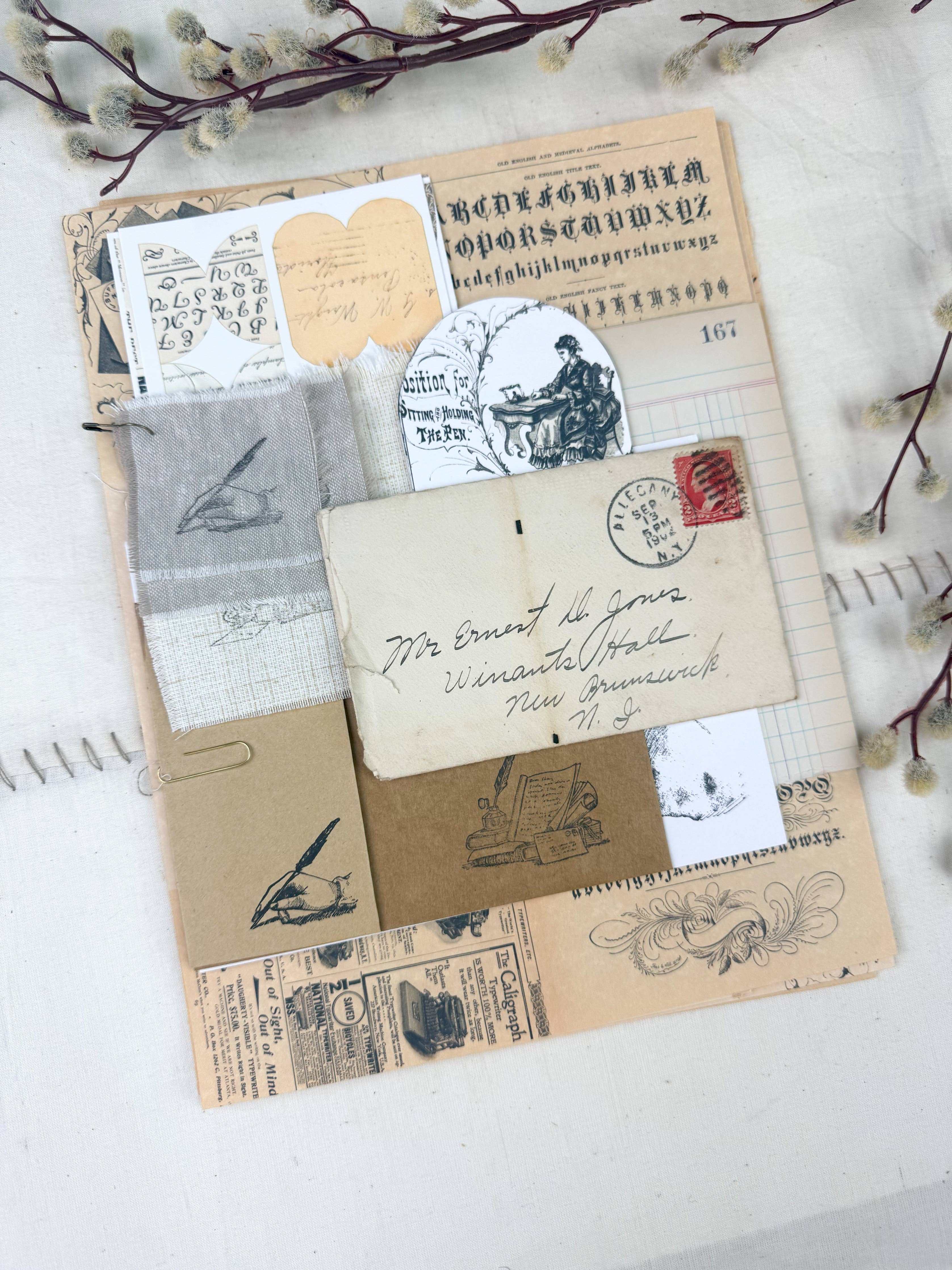 Writing Ephemera Kit | Junk Journal Supplies | Vintage Letters & Paper Craft A House of Books